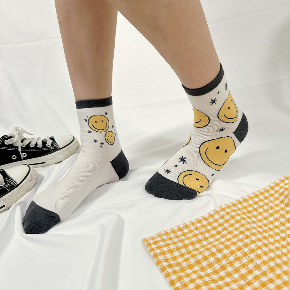 Women's Crew Sparkling Smile Mismatched AB Socks