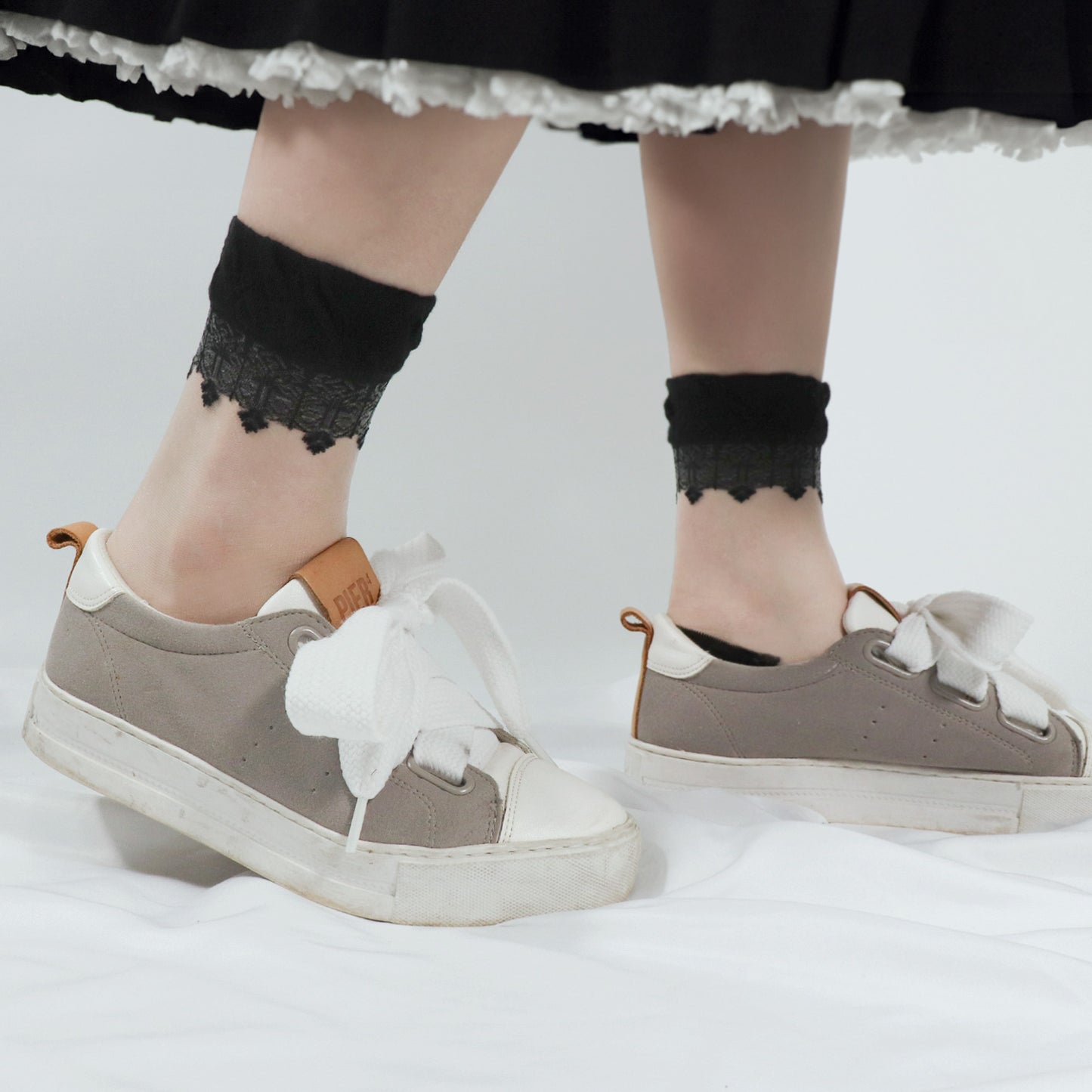 Women's Crew Sheer Lace See-Through Socks