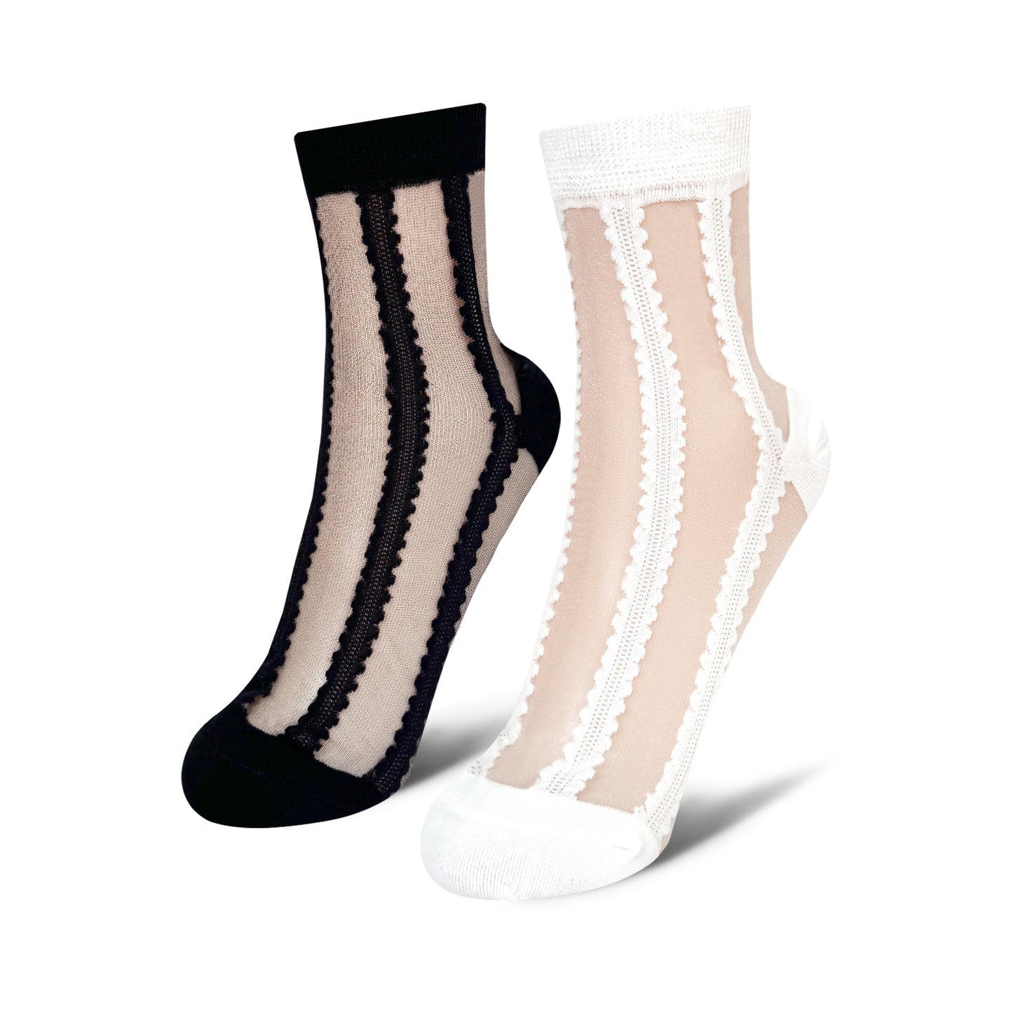 Women's Crew See-Through Simple lace Sheer Socks
