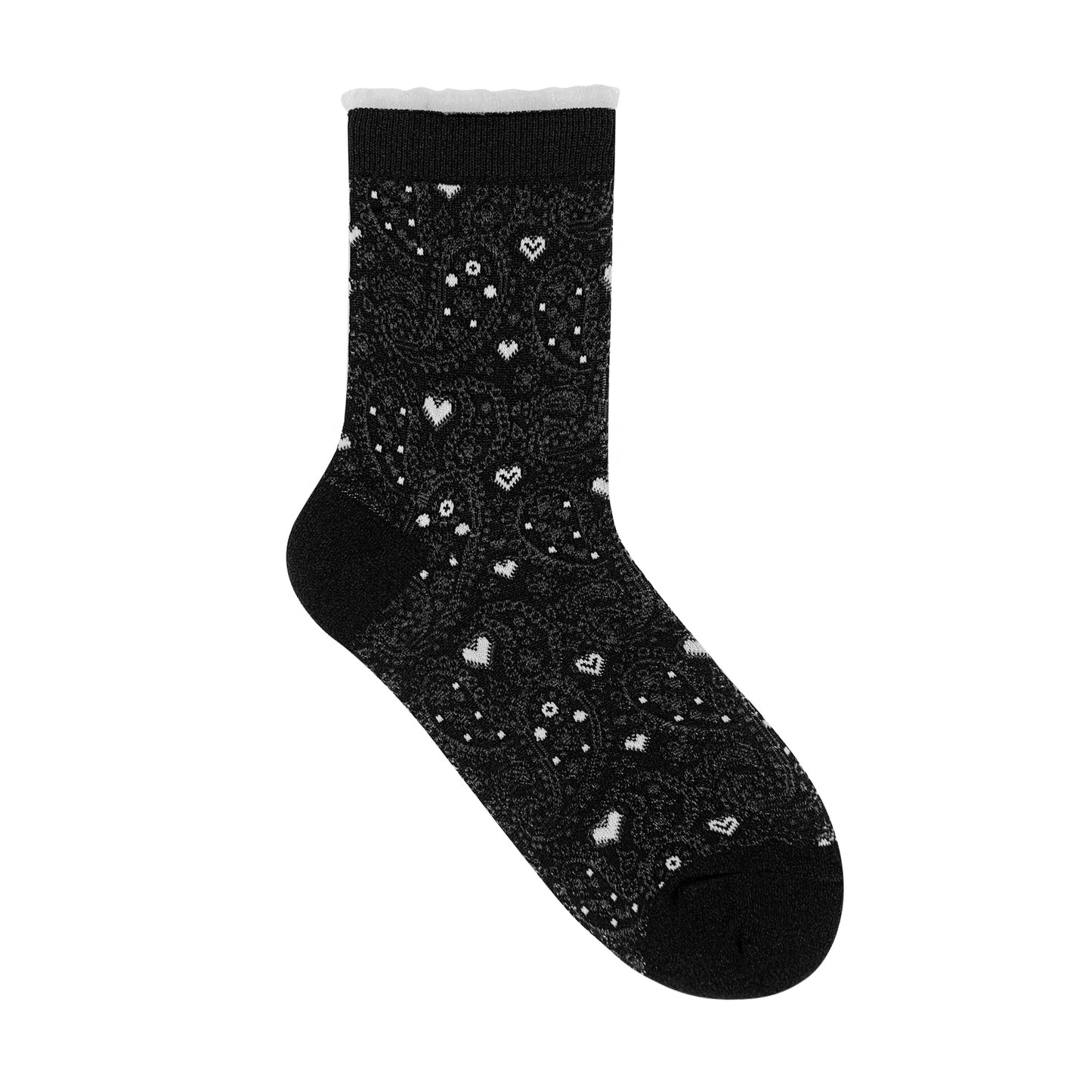 Women's Ankle Semi Sheer Mini Heart See-Through Socks