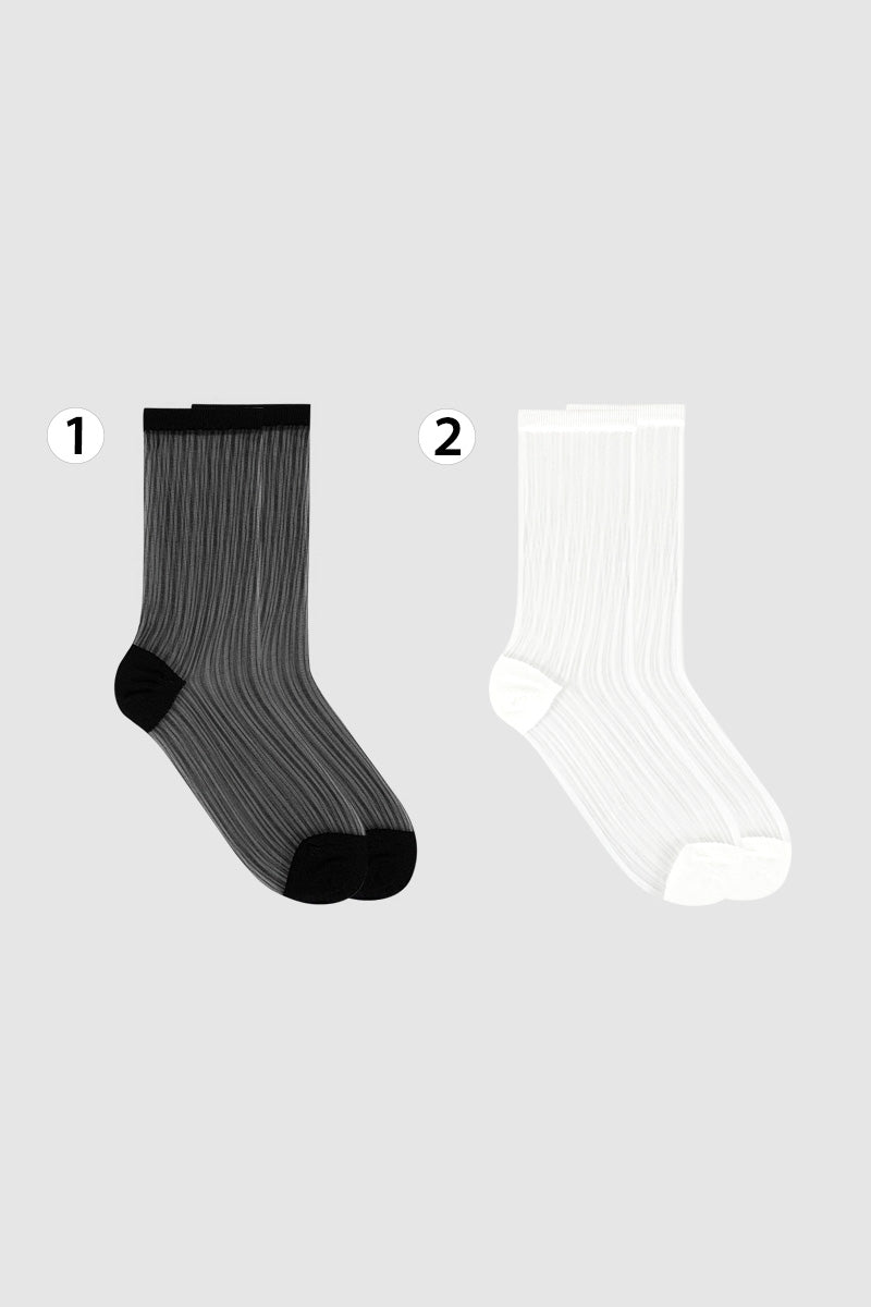 Women's Crew Sheer Mesh Loose See-Through Socks