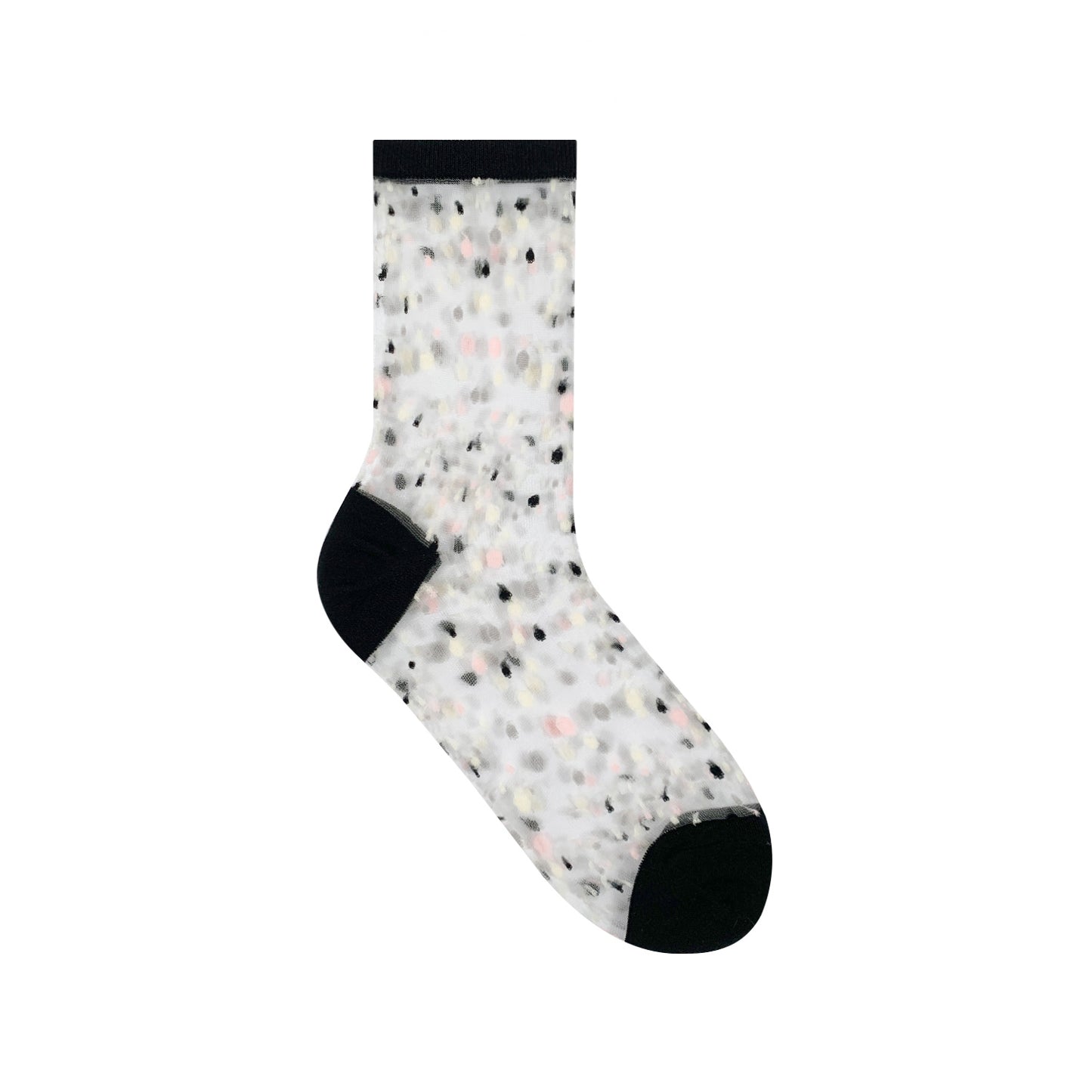 Women's Crew Sheer Multi See-Through Dots Socks