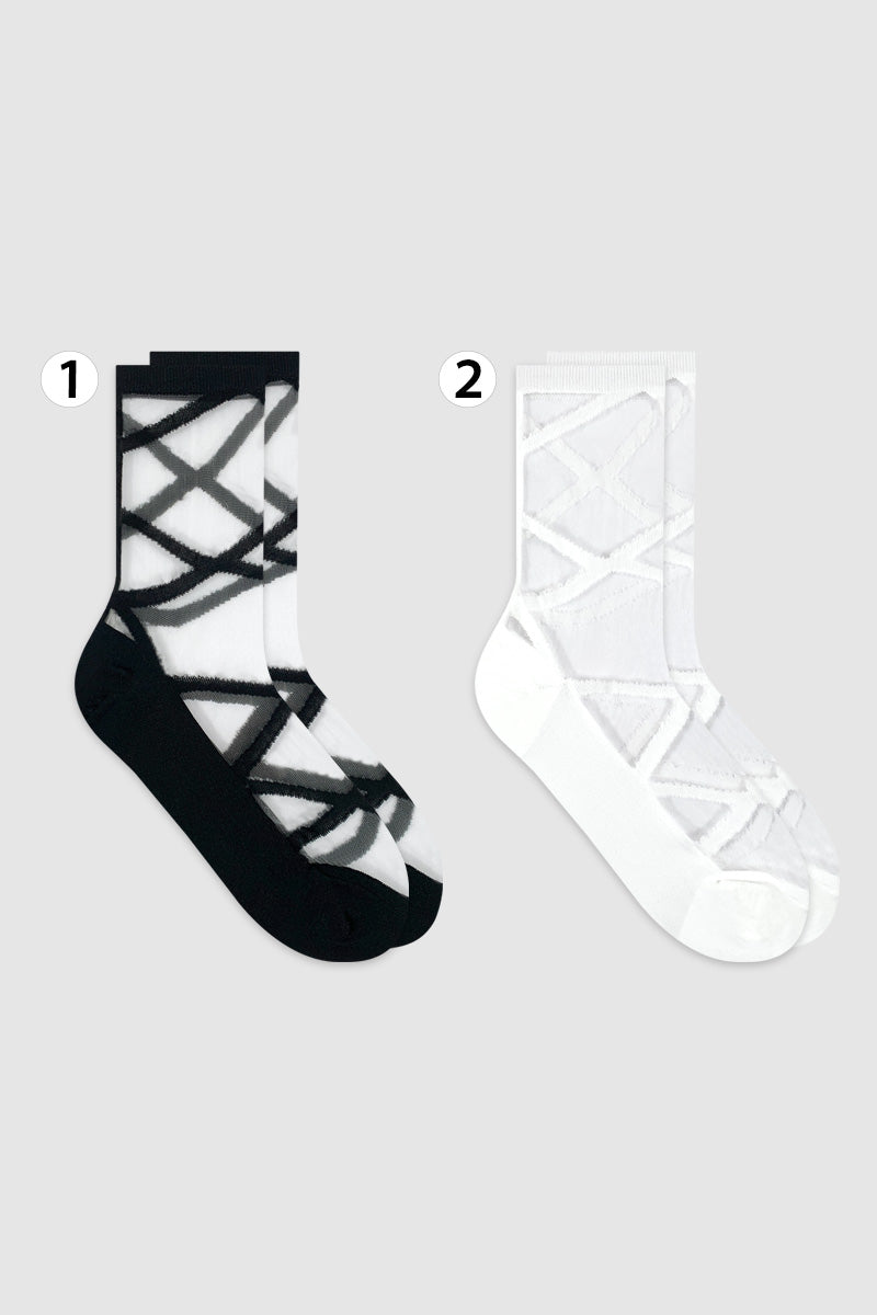 Women's Crew Sheer Ballerina See-Through Socks