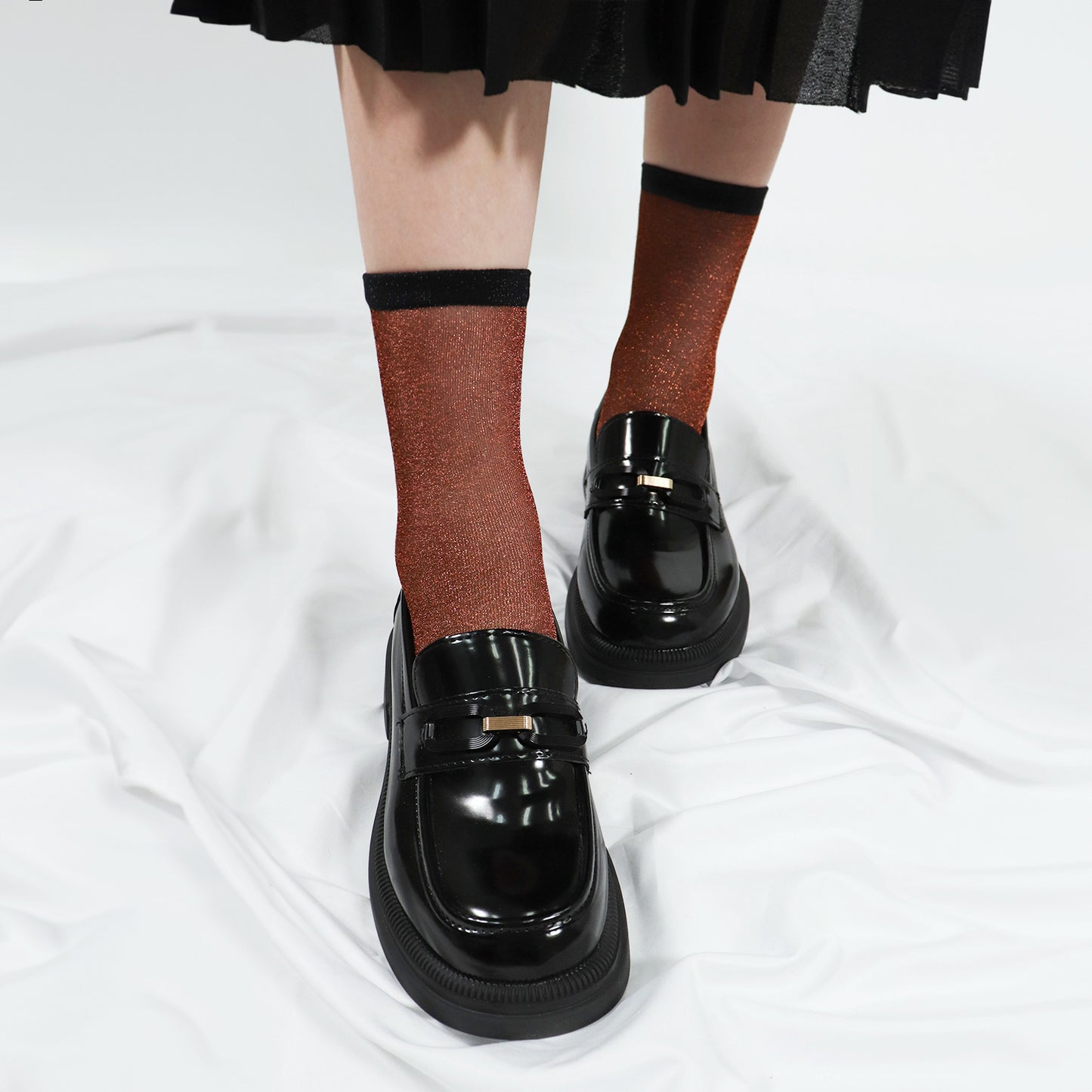 Women's Crew Sheer Glitter See-Through Socks