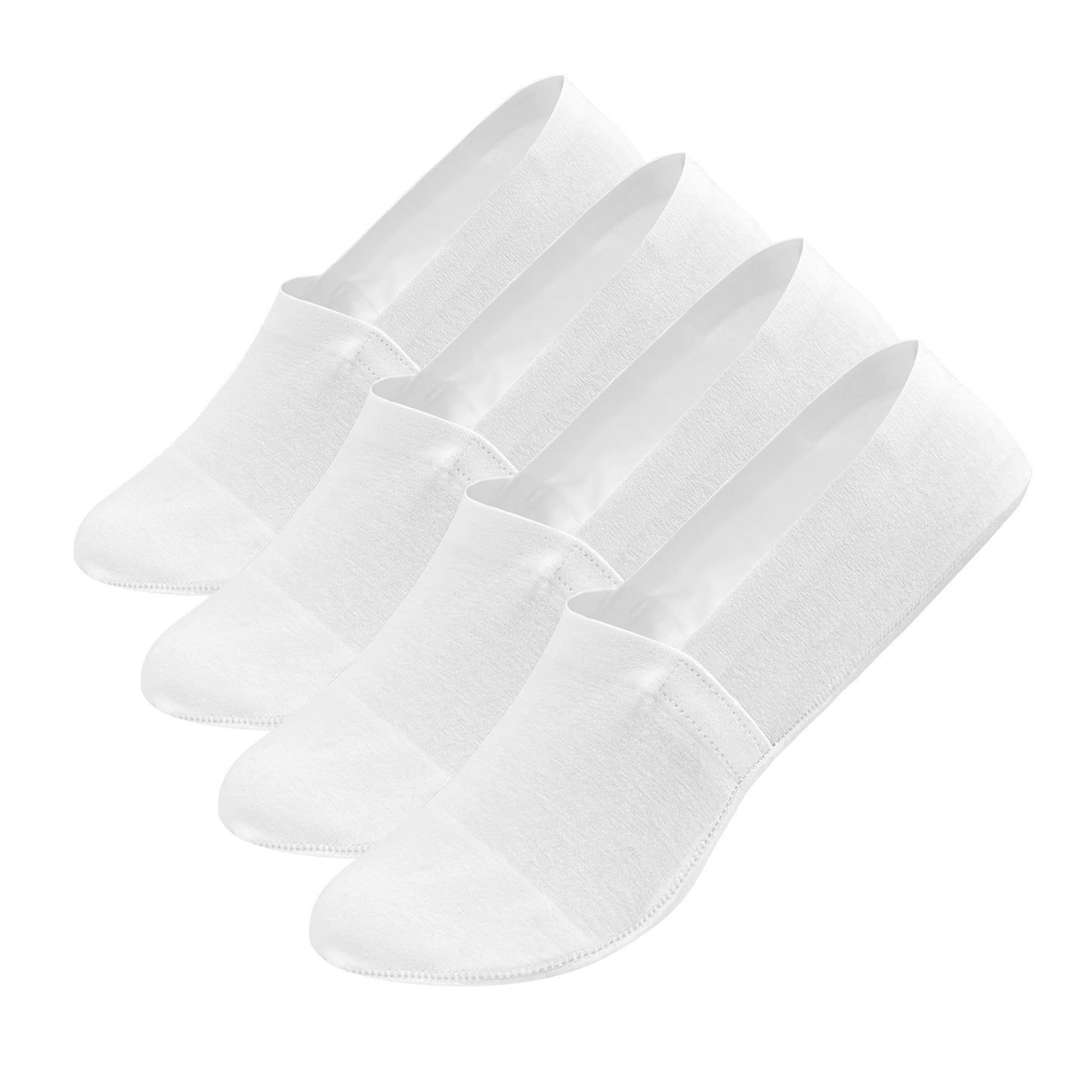 Unisex Women & Men's No Show Non Slip Premium Socks - White