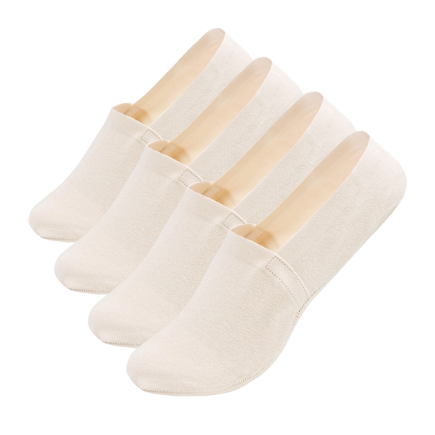 Unisex Women & Men's No Show Non Slip Premium Socks - Beige