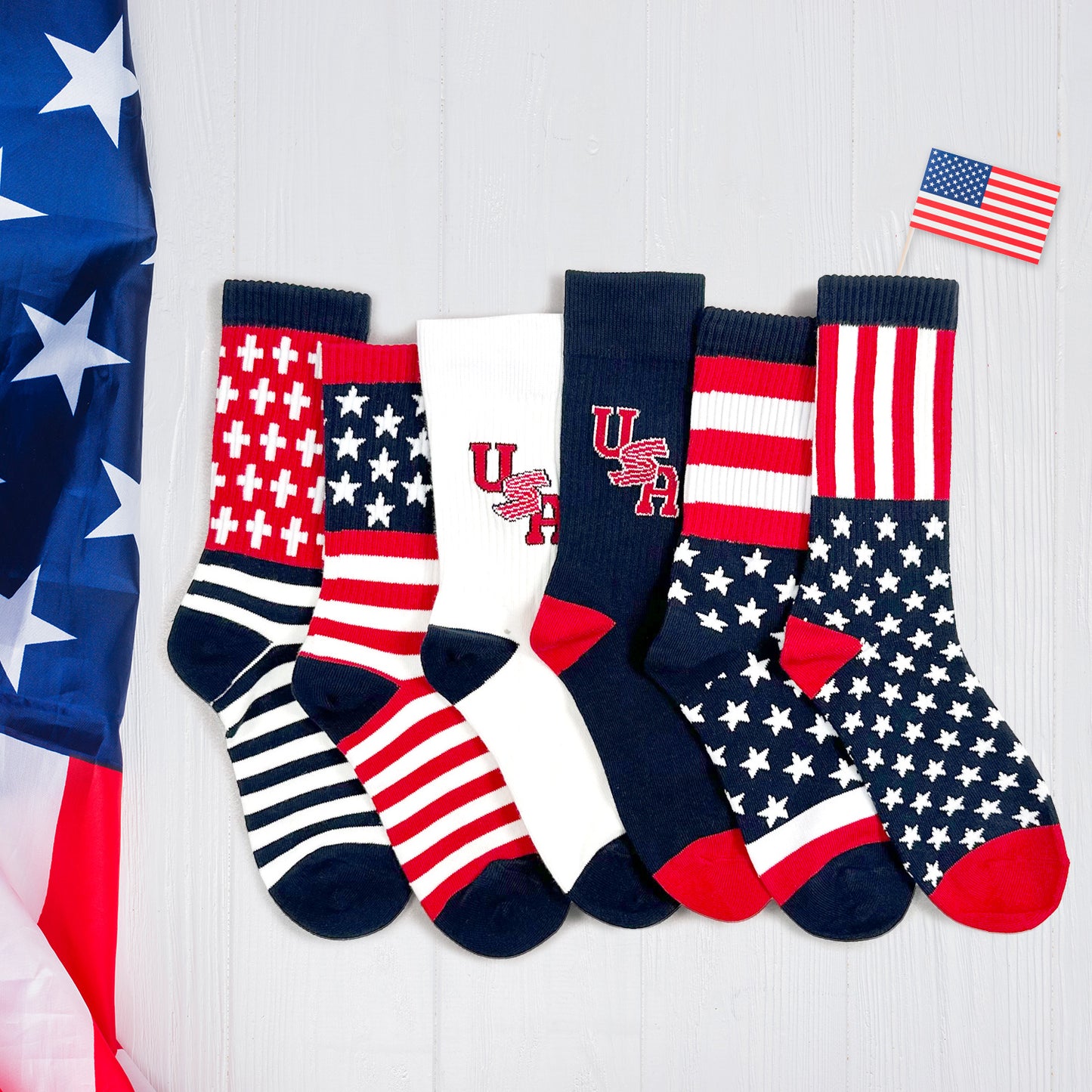 Women's Crew American Flag Socks