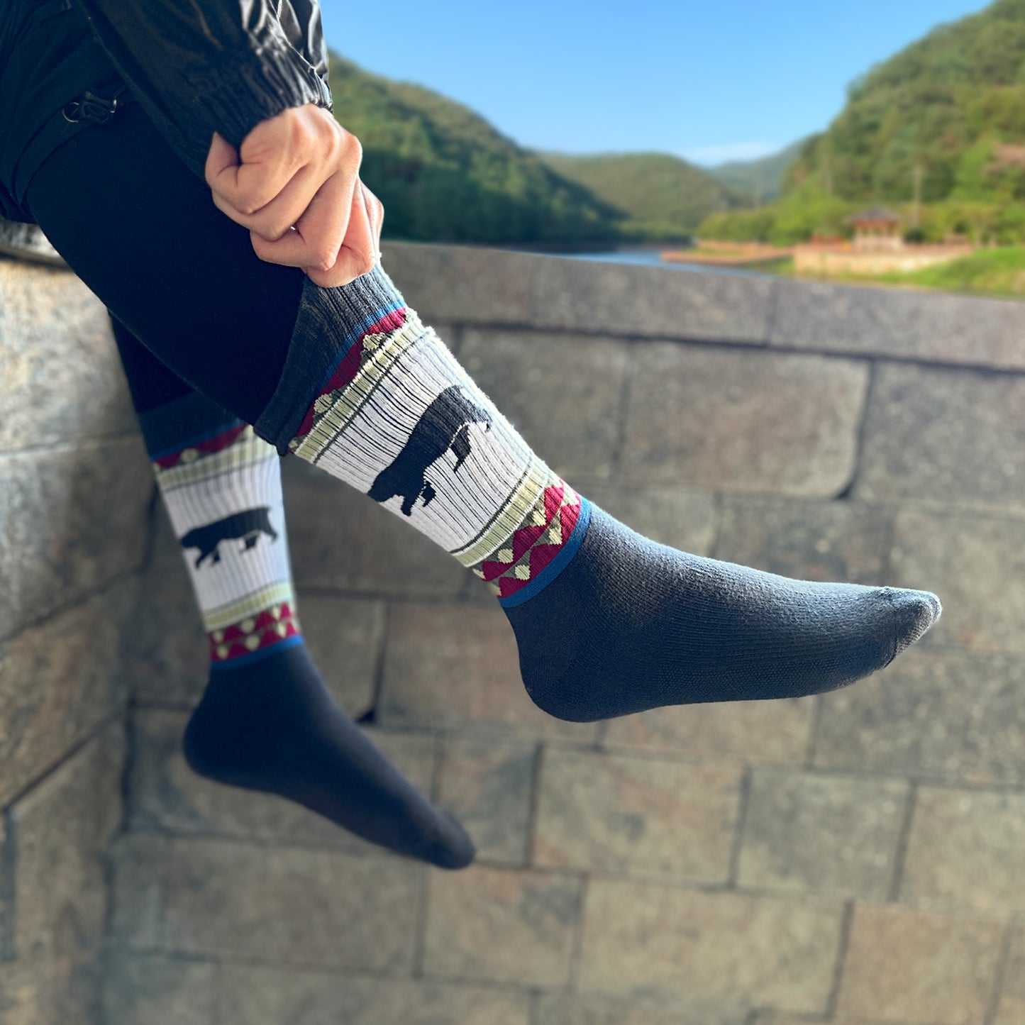 Men's Crew Cushioned Hiking Cotton Socks