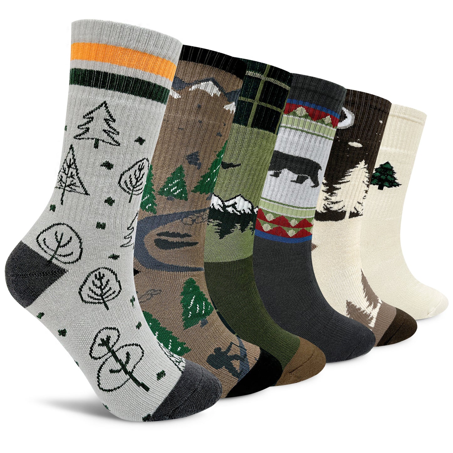 Men's Crew Cushioned Hiking Cotton Socks
