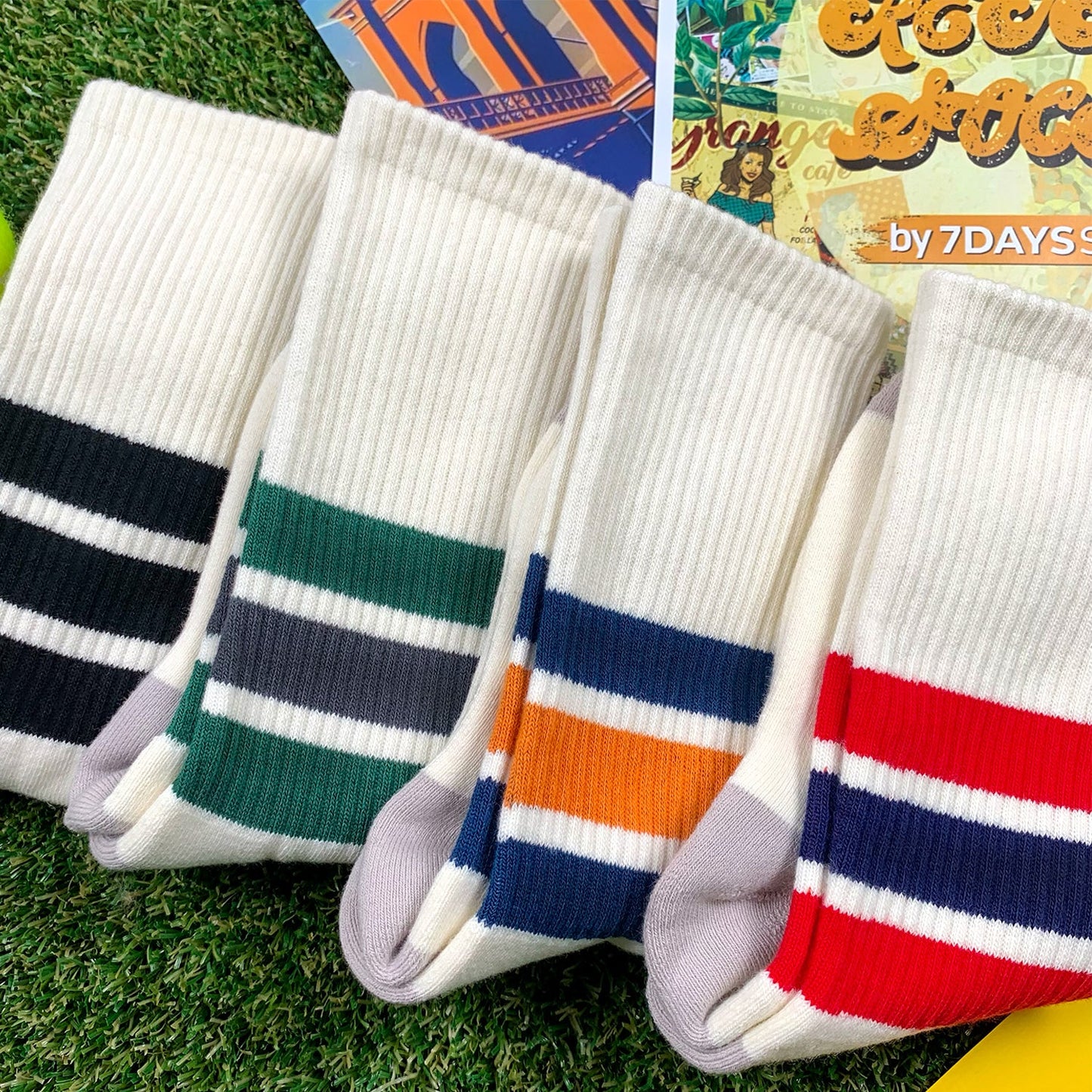 Men's Crew Retro Style 4 Socks