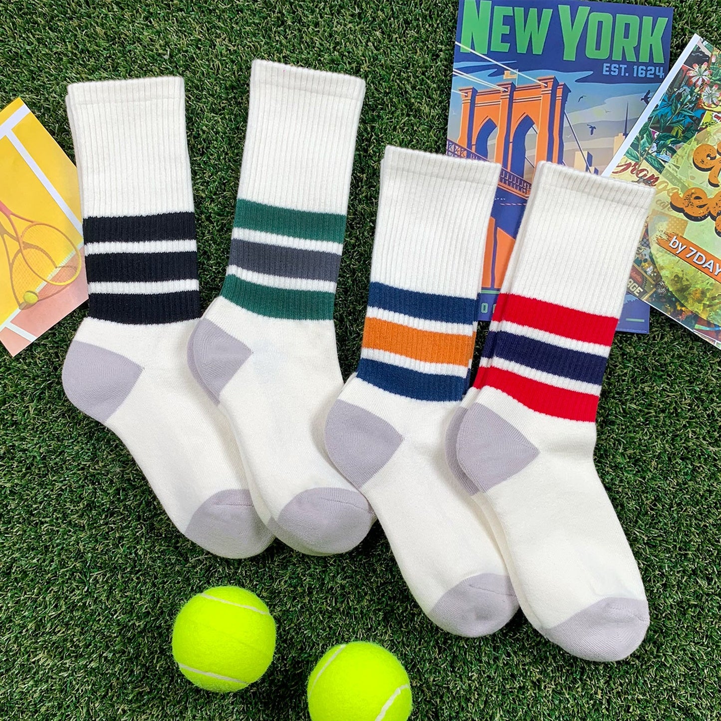 Men's Crew Retro Style 4 Socks