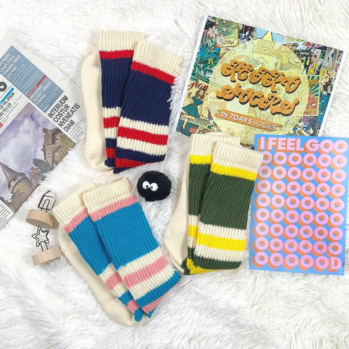 Men's Crew Retro Style 6 Socks
