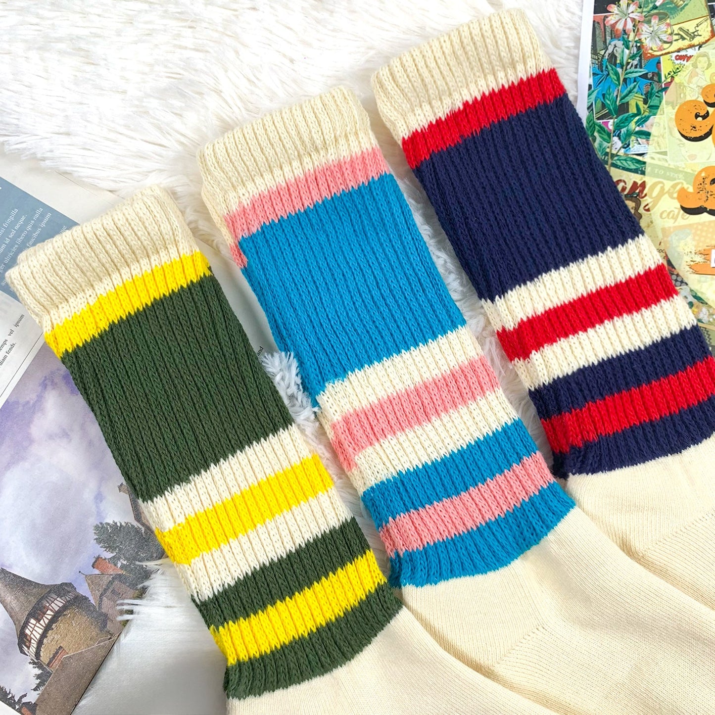 Men's Crew Retro Style 6 Socks