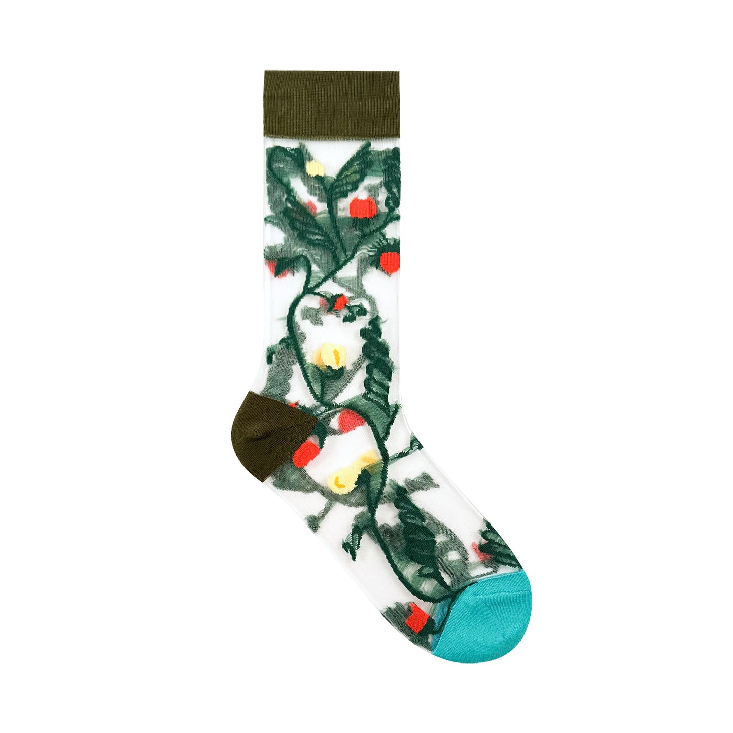 Women's Crew Multi Flower See-Through Socks