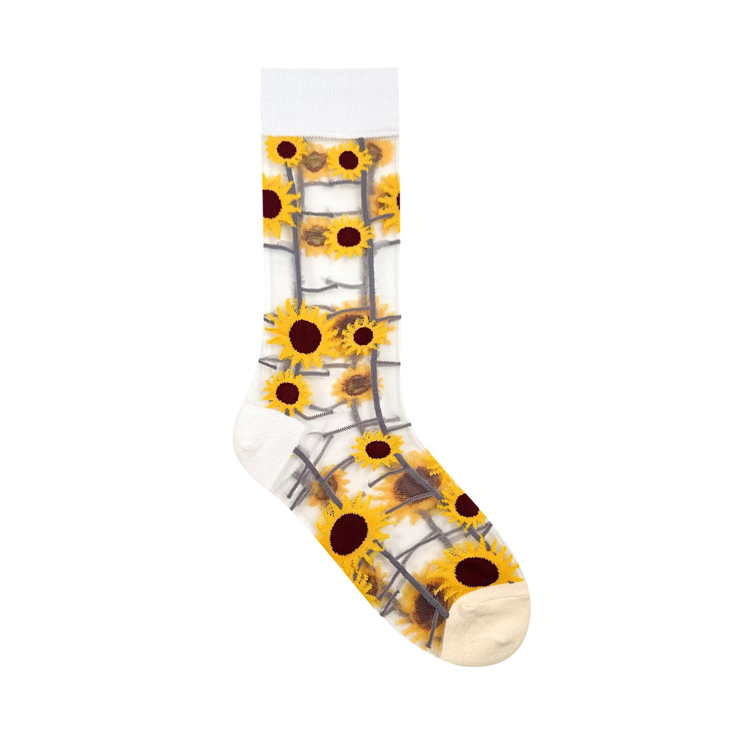 Women's Crew Multi Flower See-Through Socks