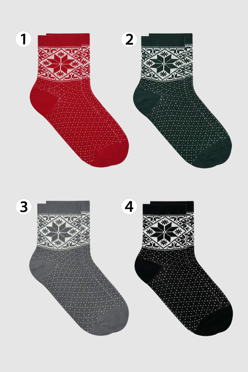 Women's Crew Winter Snowflake Yarn Socks