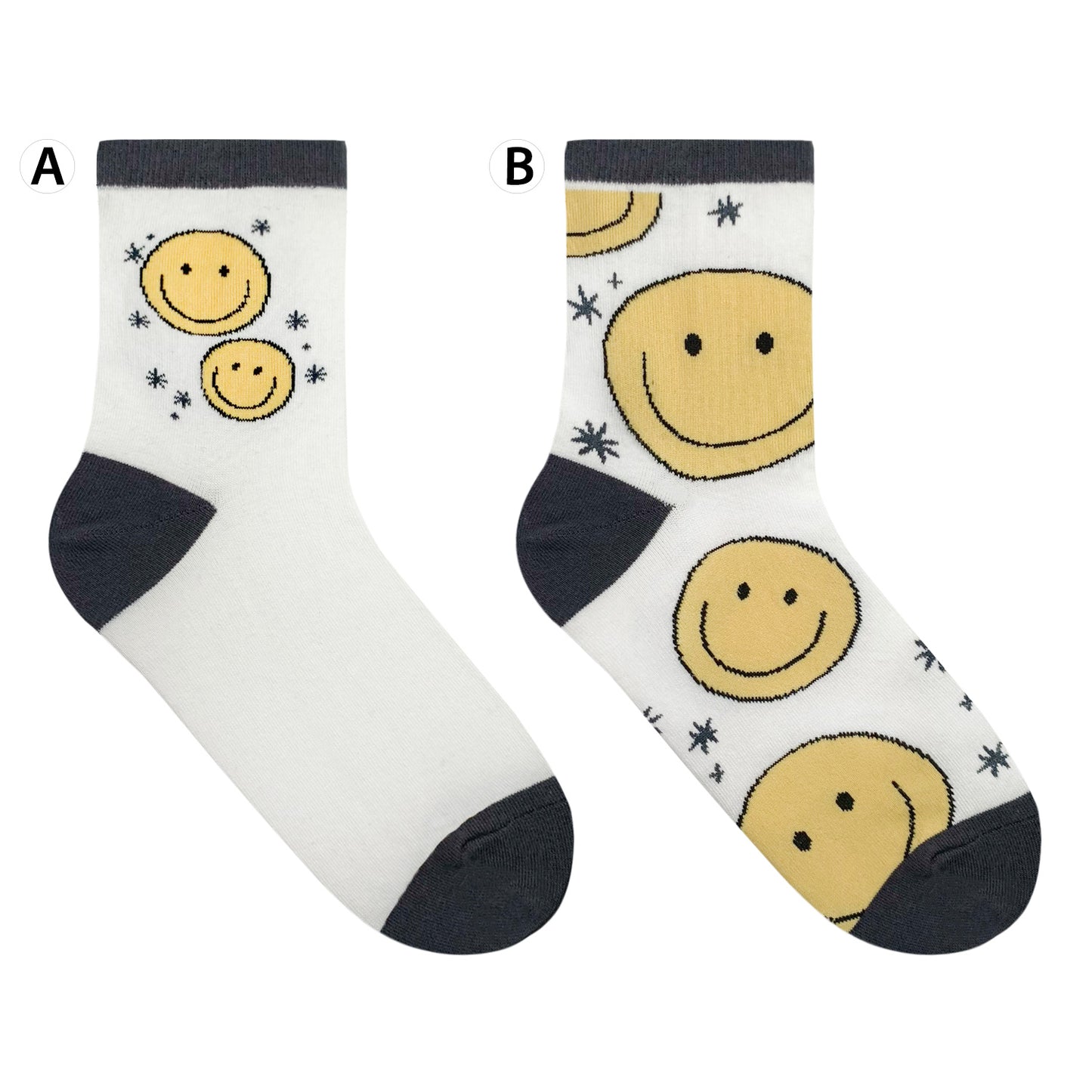 Women's Crew Sparkling Smile Mismatched AB Socks