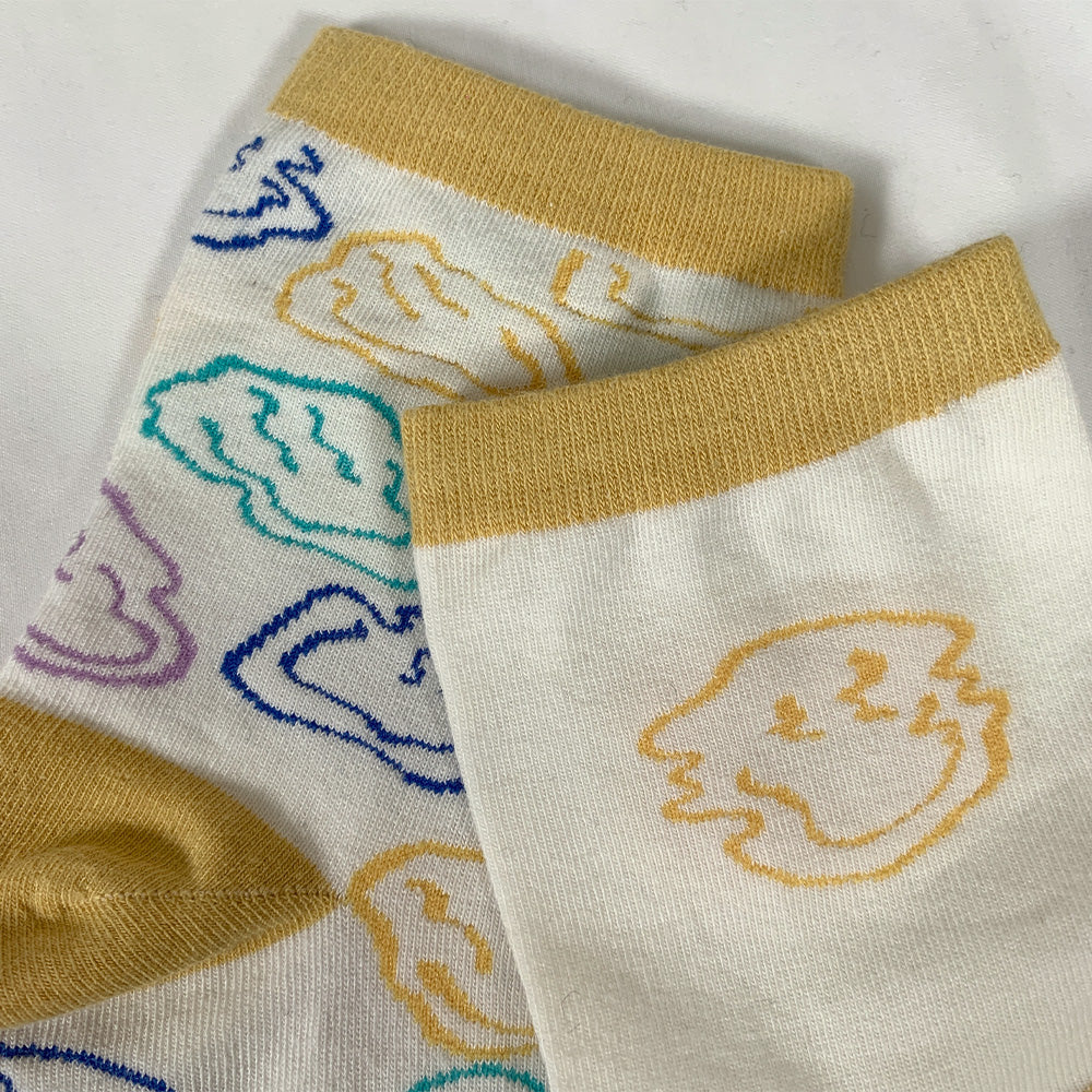 Women's Crew Glitch Smile Mismatched AB Socks