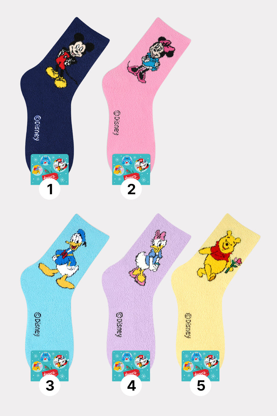 Disney Licensed Character Fuzzy Crew Socks
