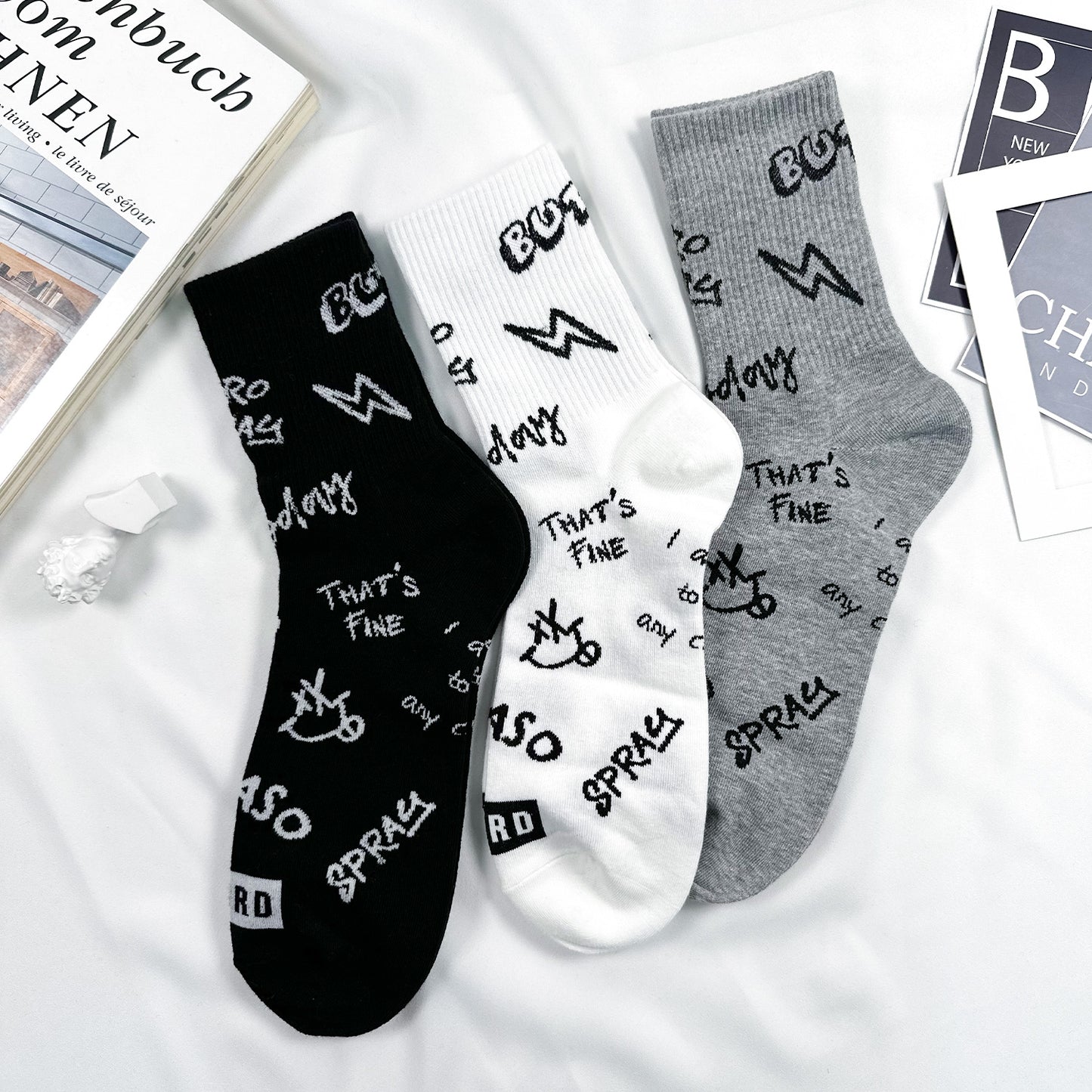 Women's Crew Mono Graphic Socks