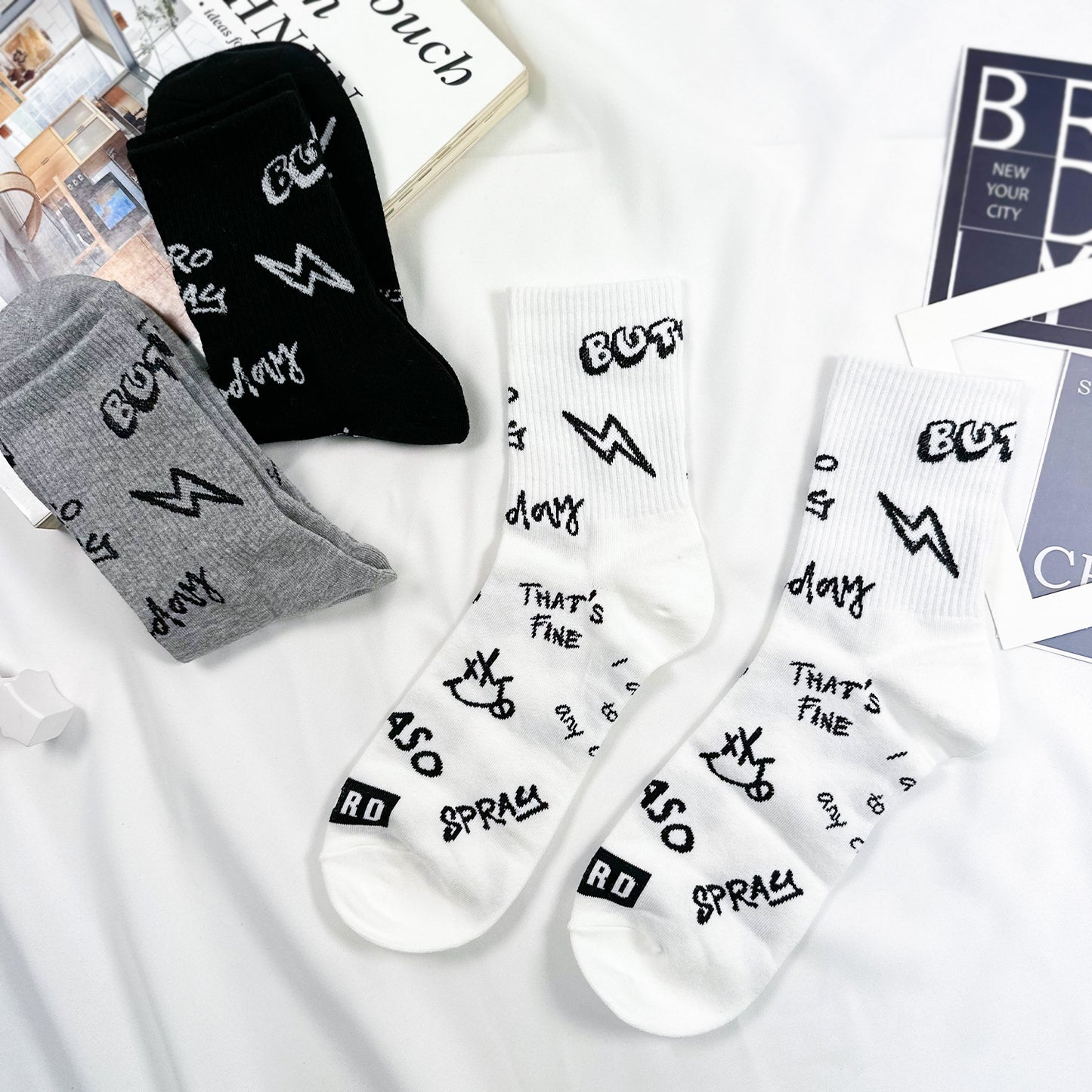 Women's Crew Mono Graphic Socks