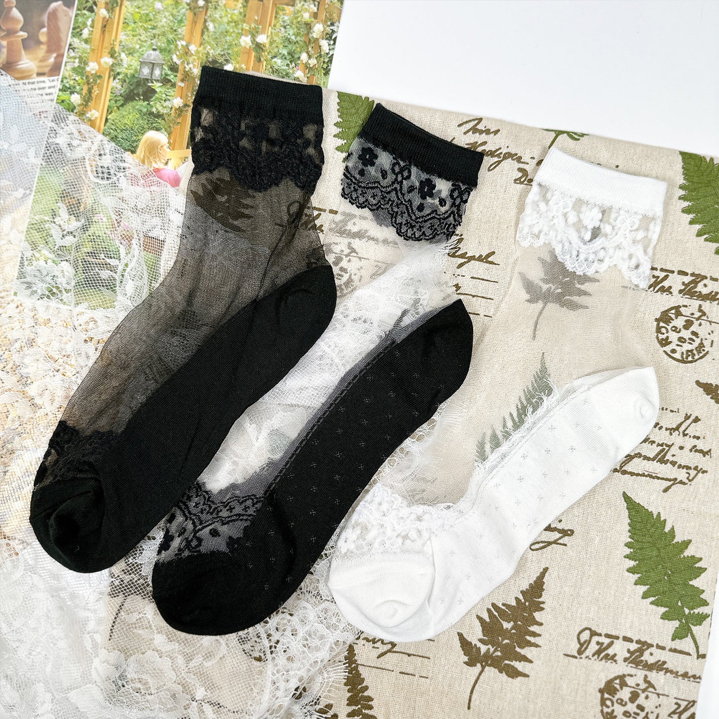Women's Ankle Antique Sheer Socks
