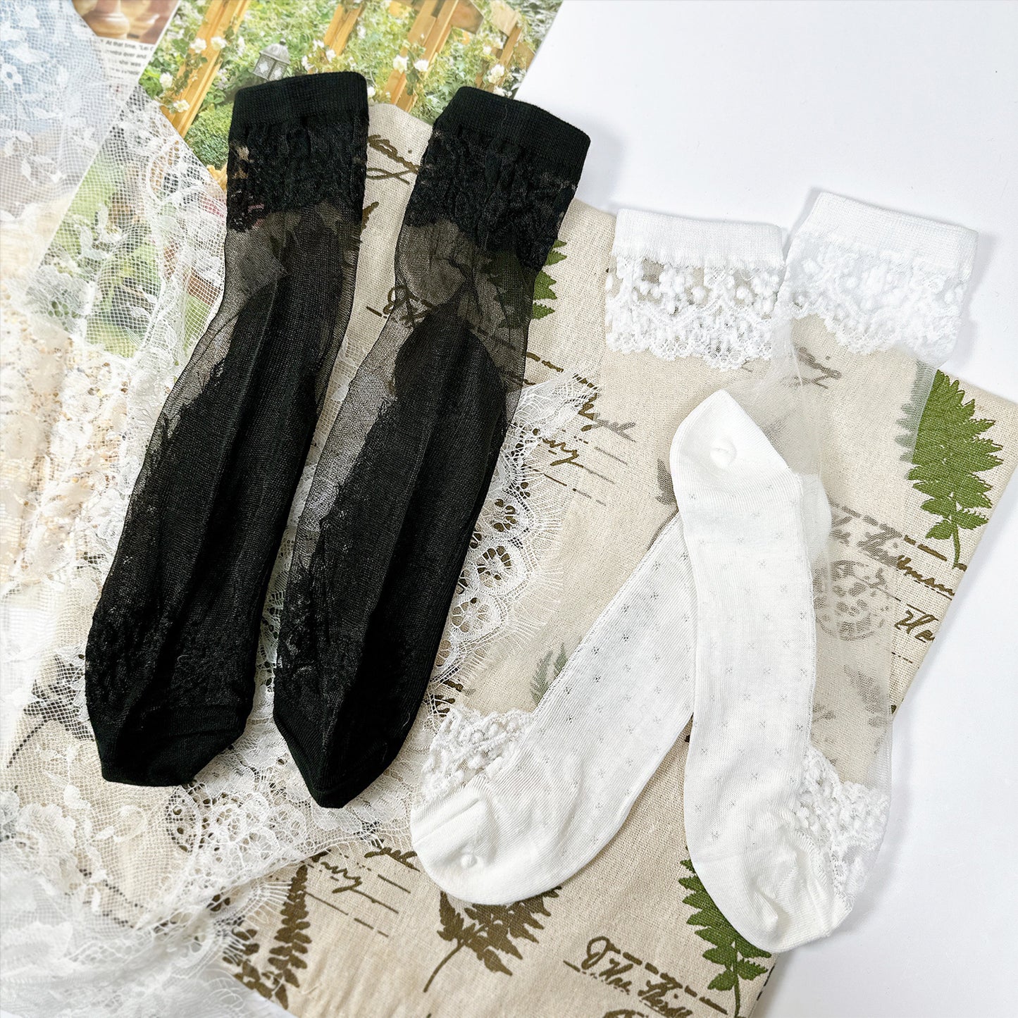 Women's Ankle Antique Sheer Socks