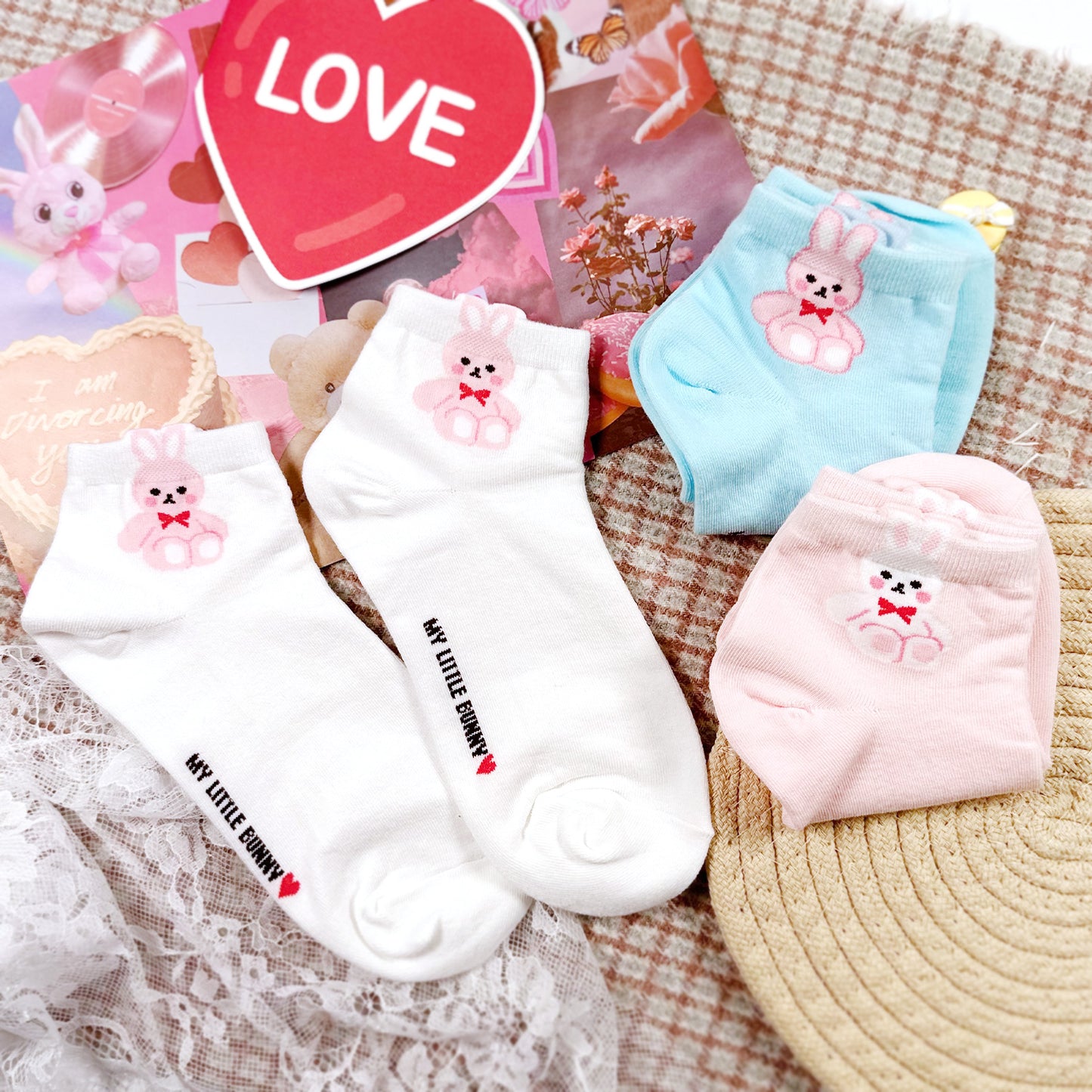 Women's Crew Little Bunny Middle Socks