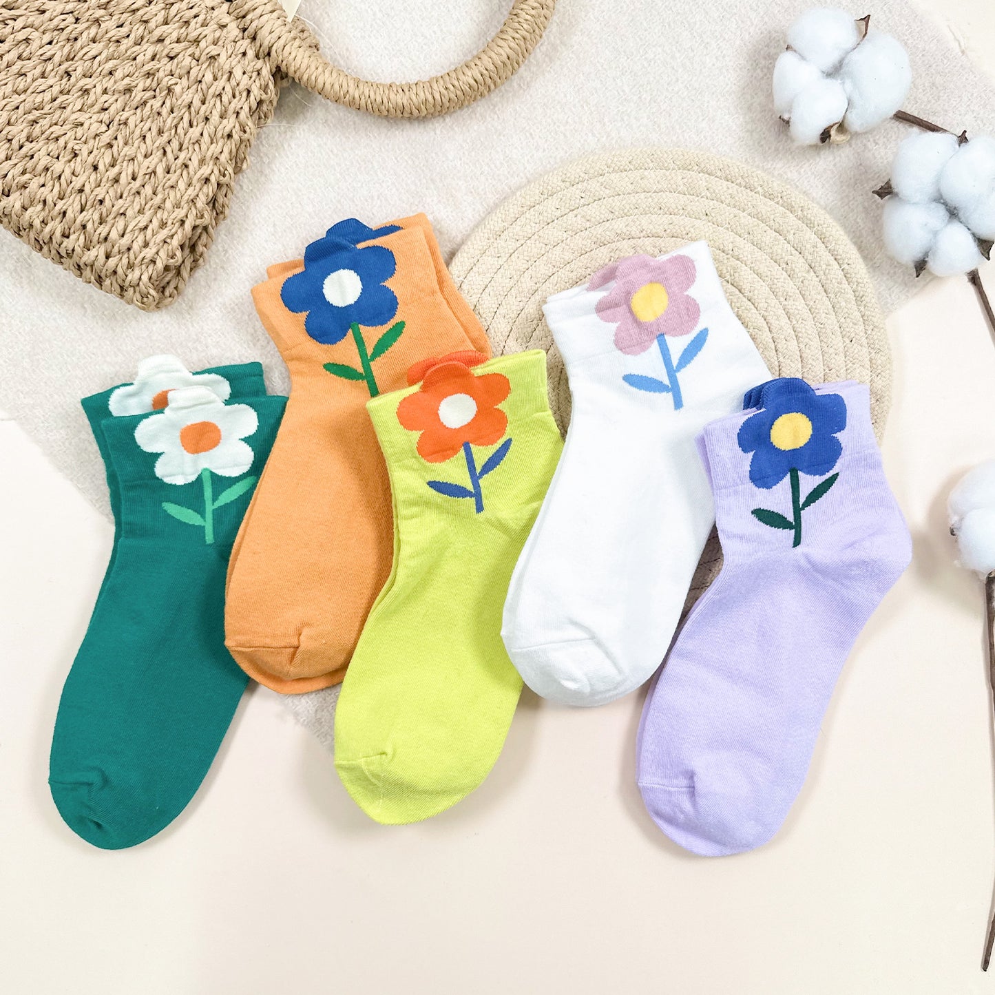 Women's Crew Big Flower Socks