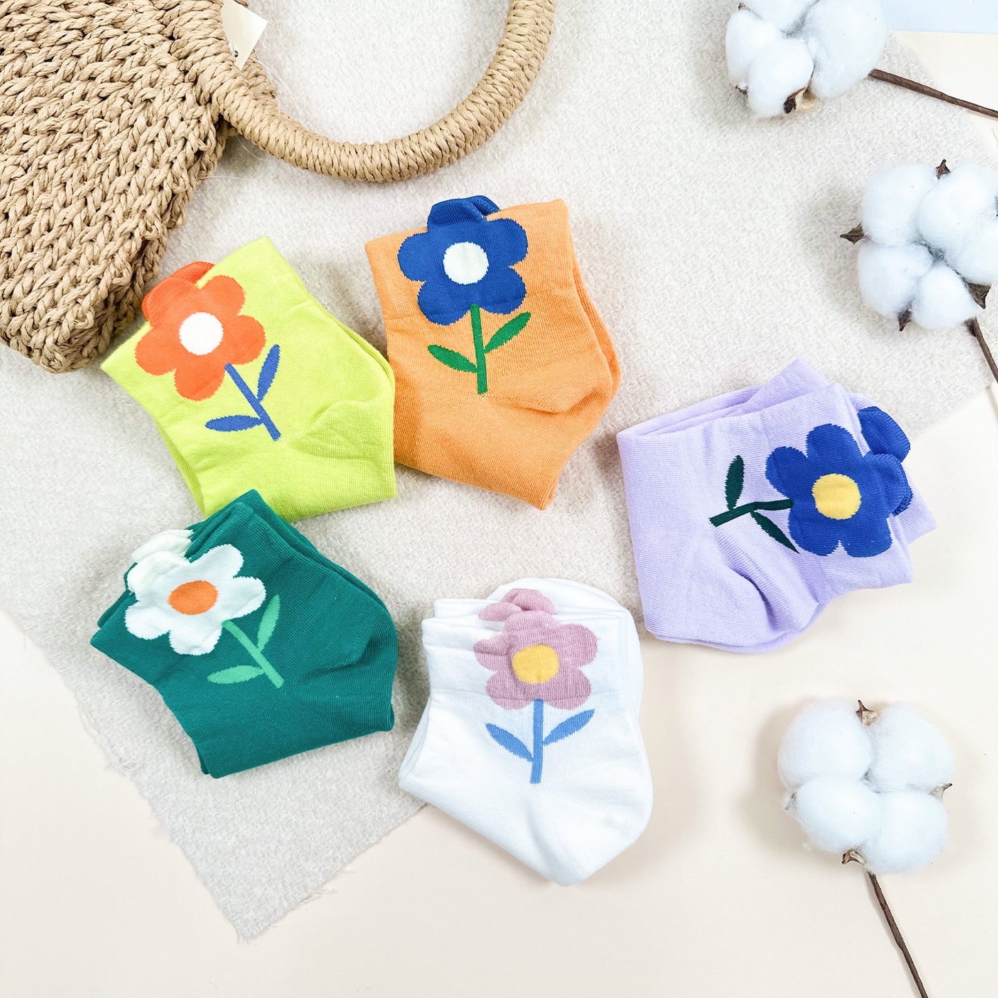 Women's Crew Big Flower Socks