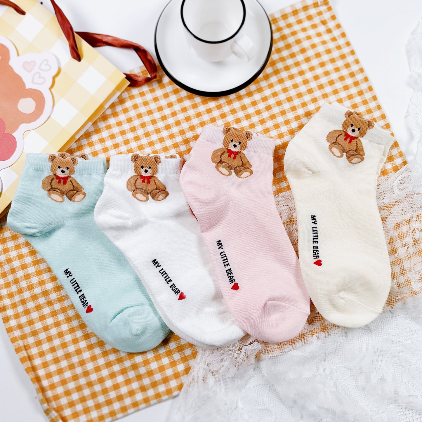 Women's Crew Mini Bear Socks