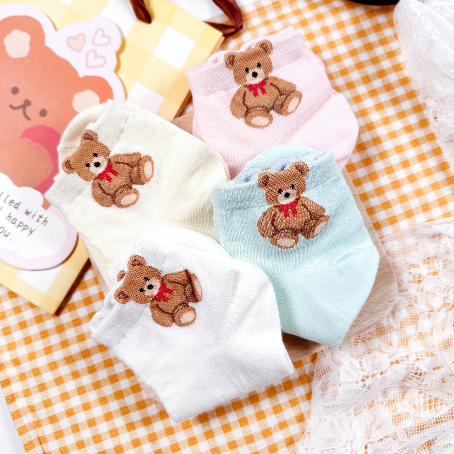 Women's Crew Mini Bear Socks