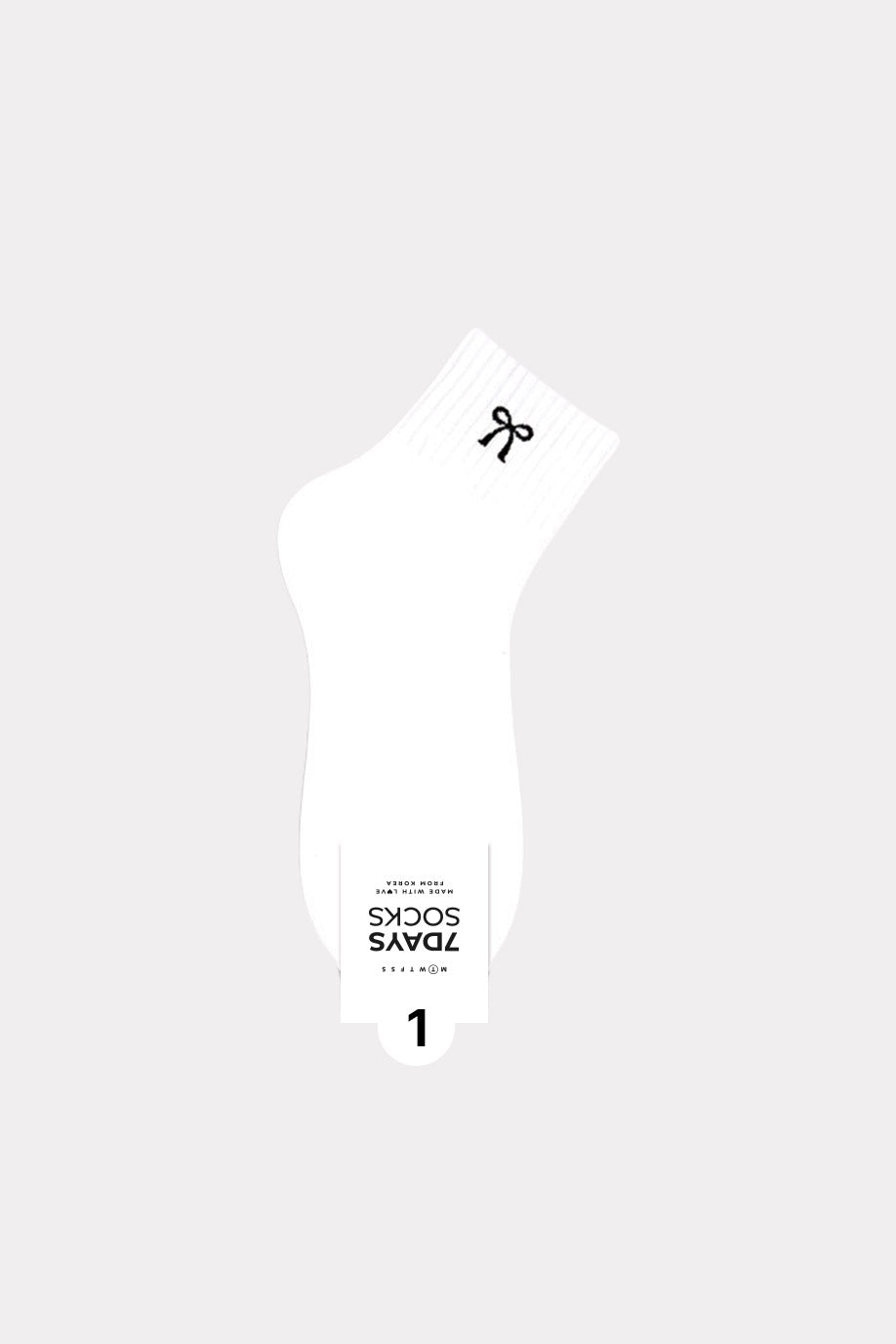 Women's Crew Bow Ribbon Band Middle Socks