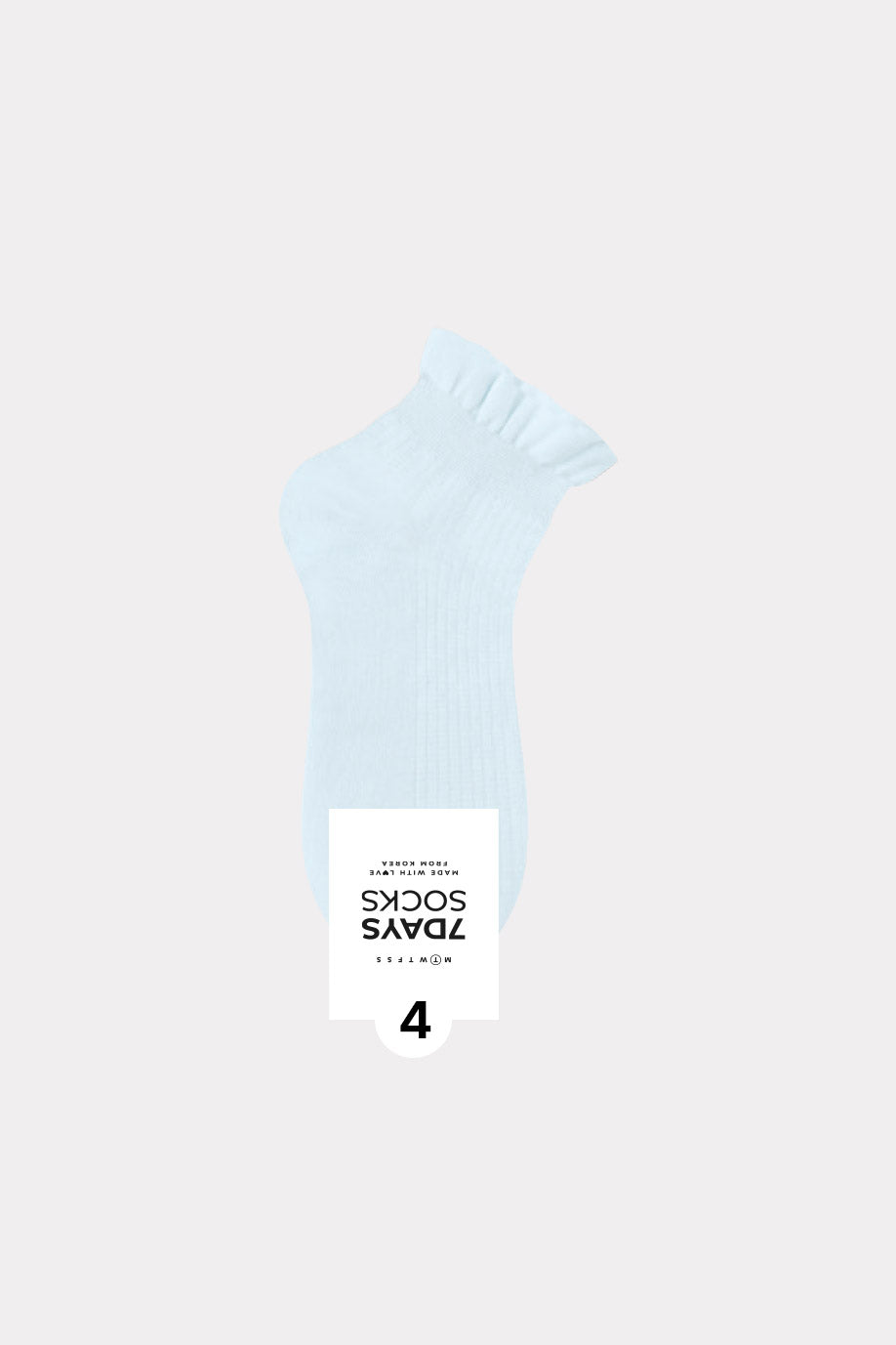 Women's Ribbed Frill Middle Ankle Socks - Made in Korea
