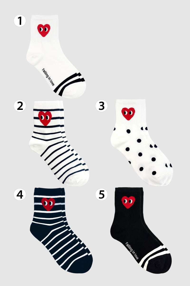 Women's Crew Falling In Love Socks