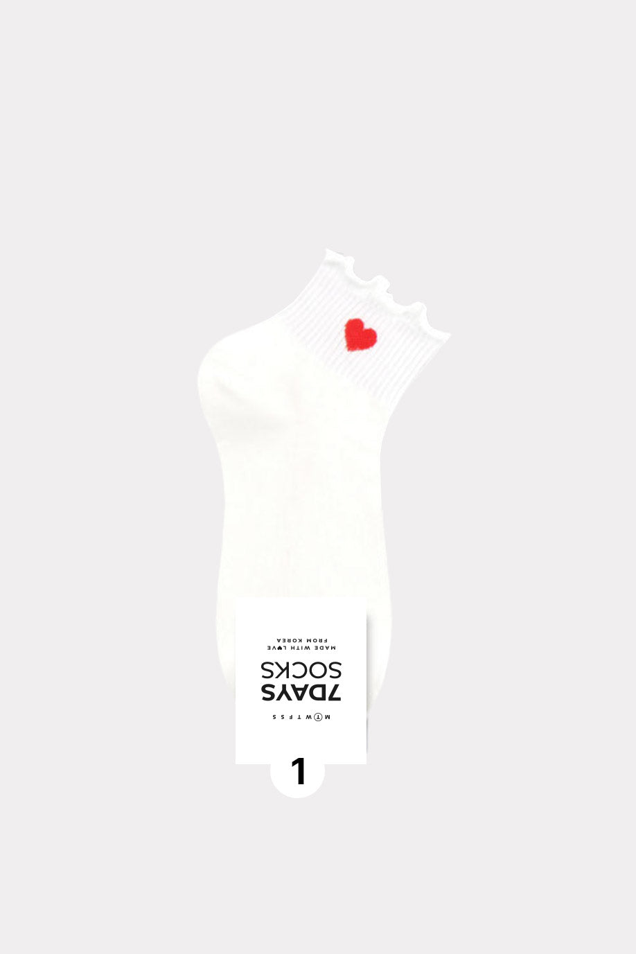 Women's Frill Heart Pattern Middle Socks