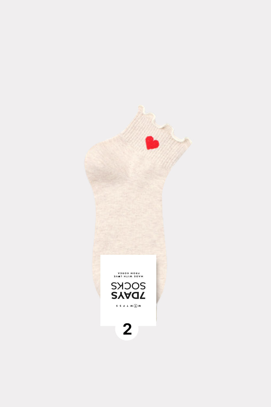 Women's Frill Heart Pattern Middle Socks