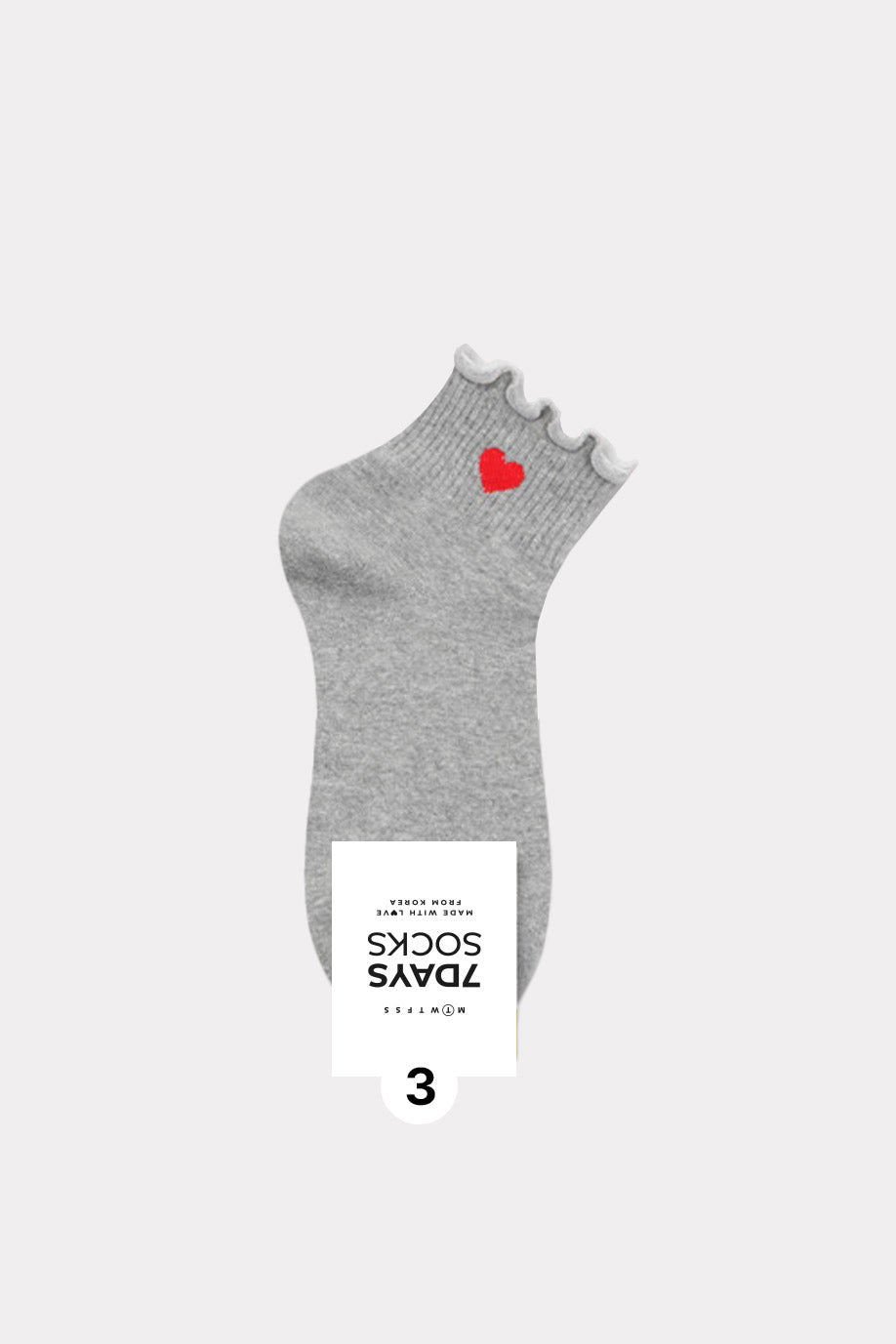 Women's Frill Heart Pattern Middle Socks