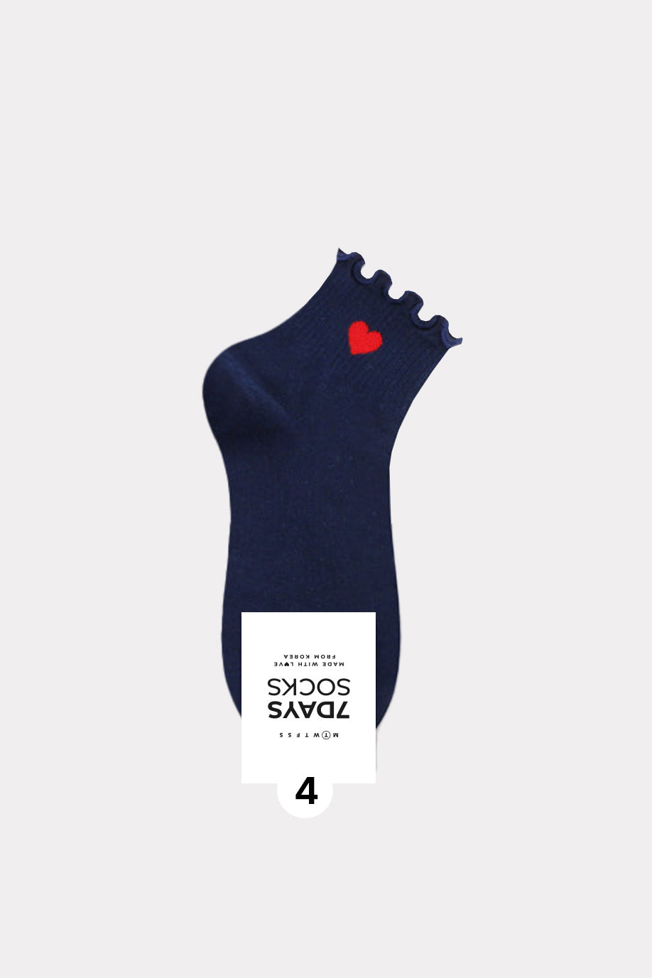 Women's Frill Heart Pattern Middle Socks