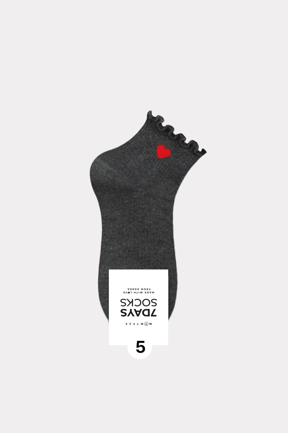 Women's Frill Heart Pattern Middle Socks