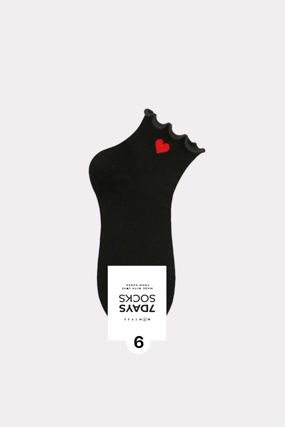 Women's Frill Heart Pattern Middle Socks