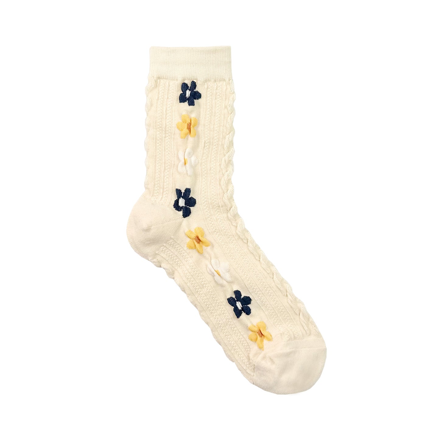 Women's Crew Line Flower Socks