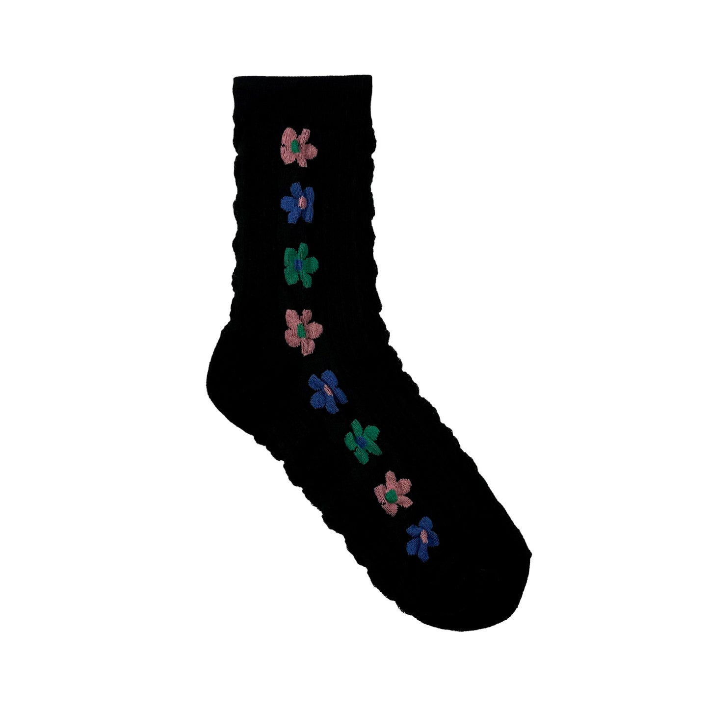 Women's Crew Line Flower Socks