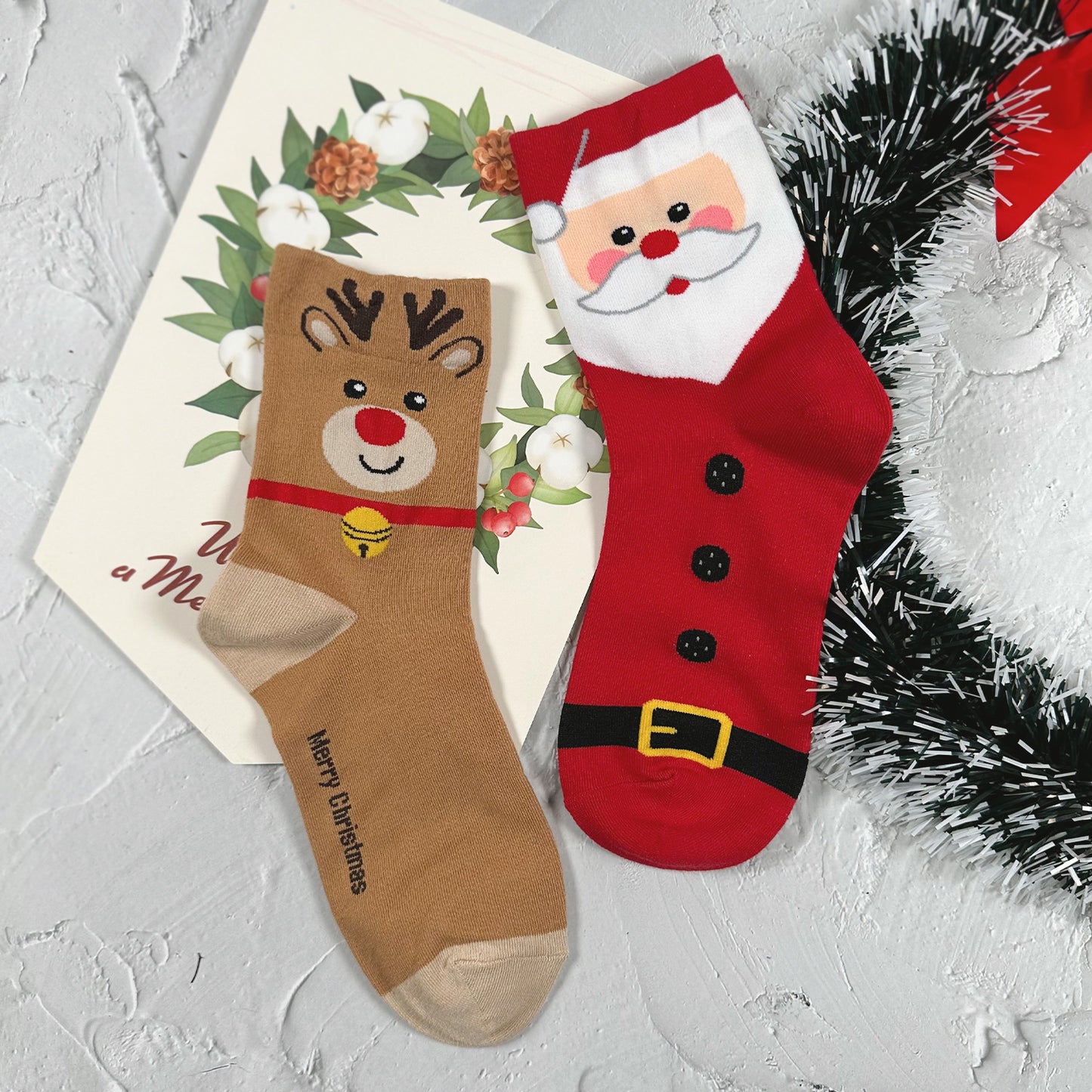 Women's Crew Santa Friends Socks