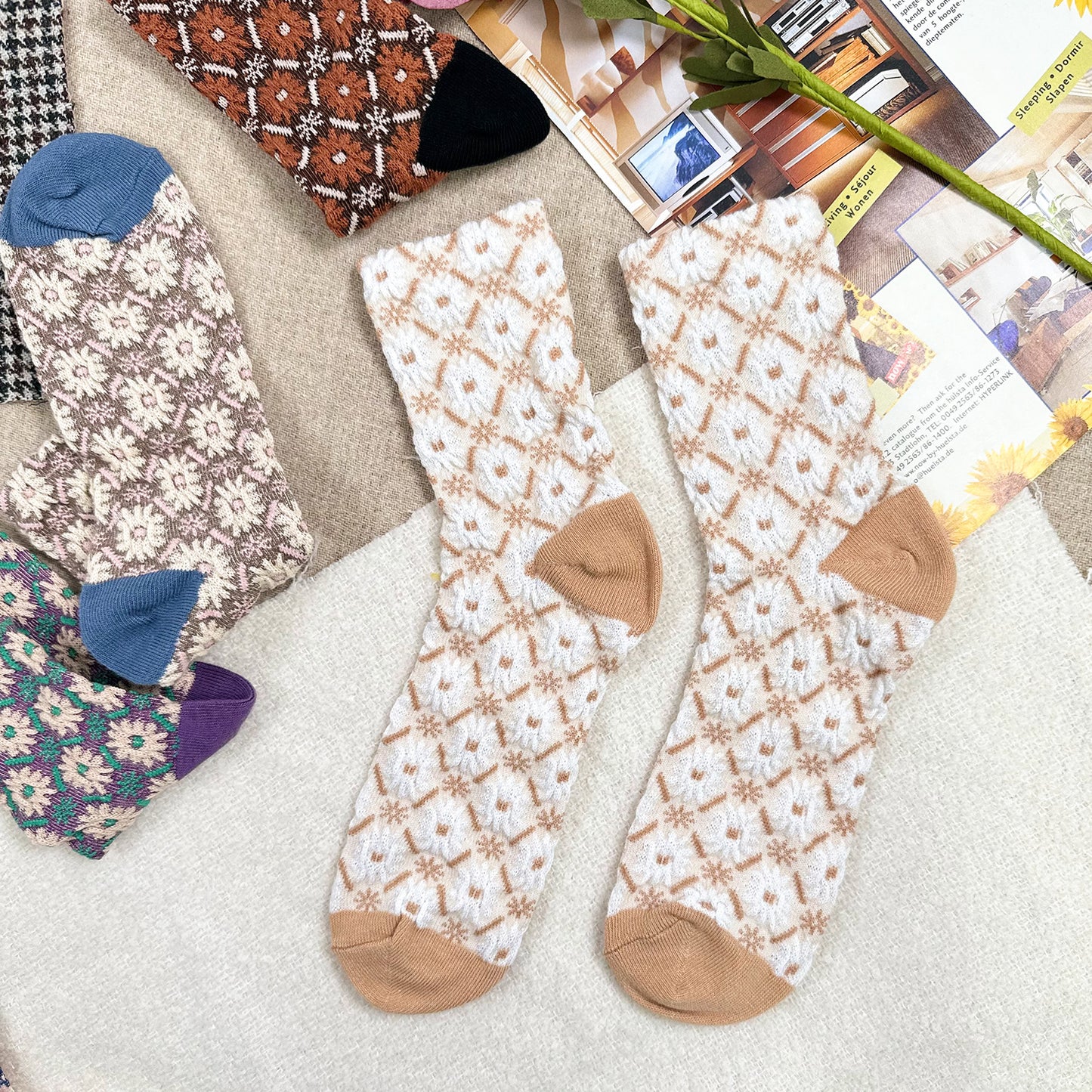 Women's Crew Vintage Flower Socks