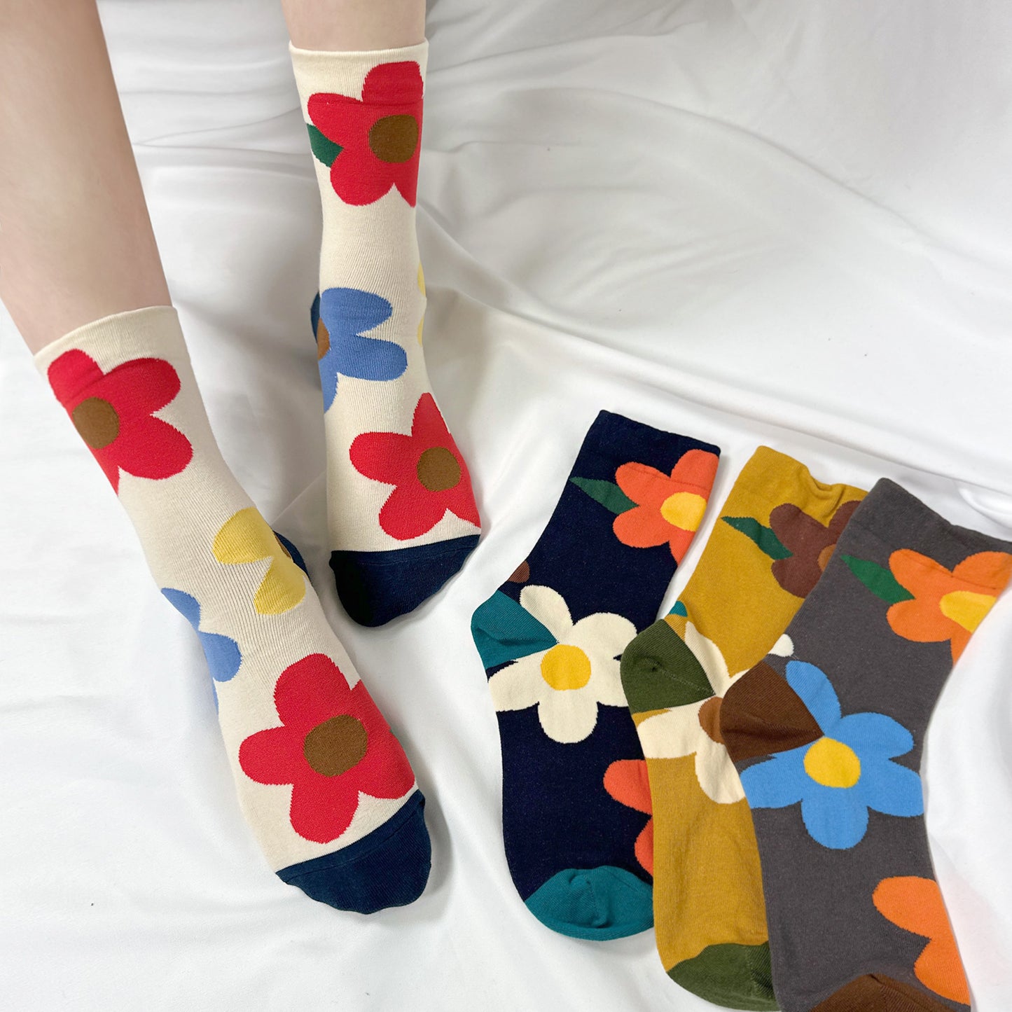 Women's Crew Great Flower Socks