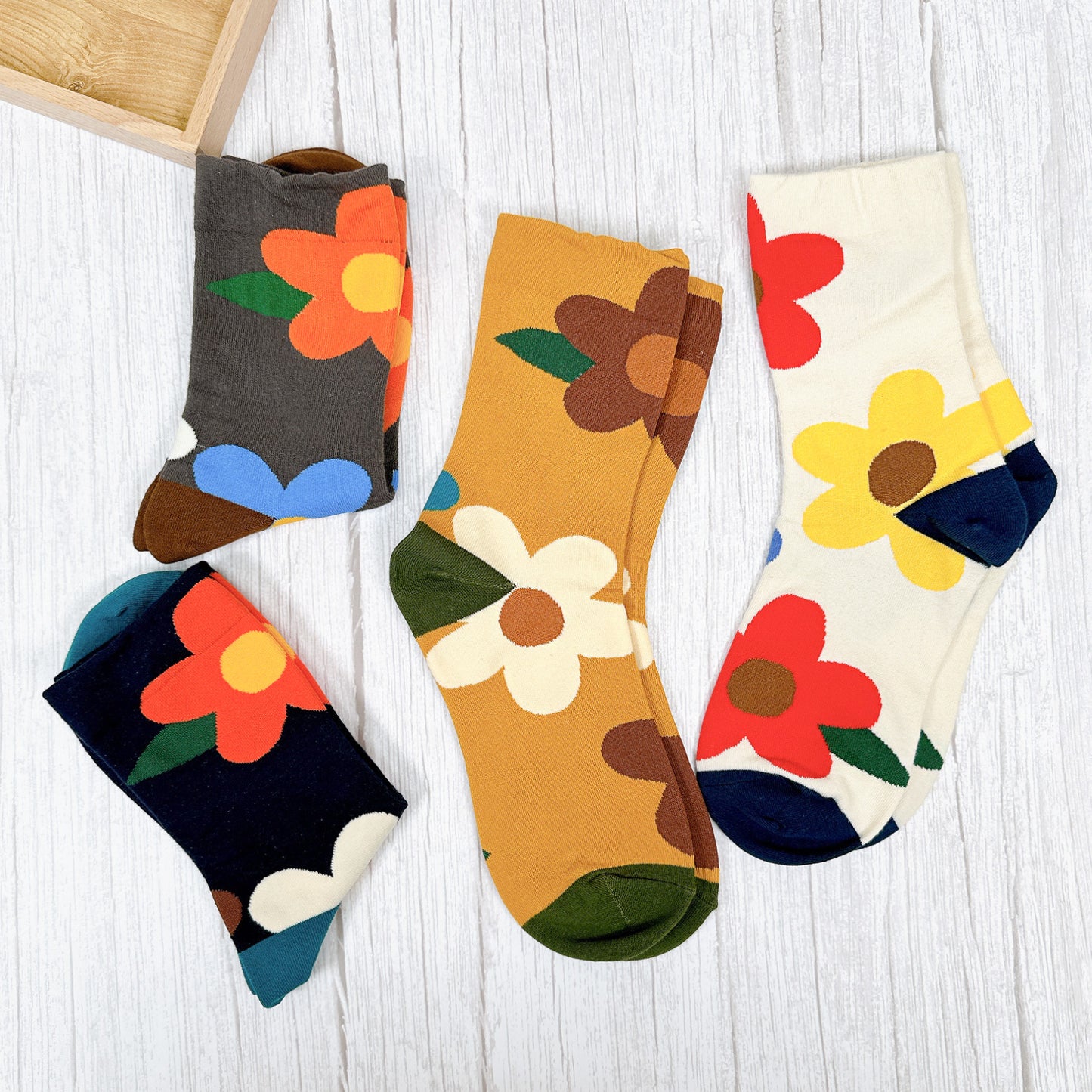 Women's Crew Great Flower Socks