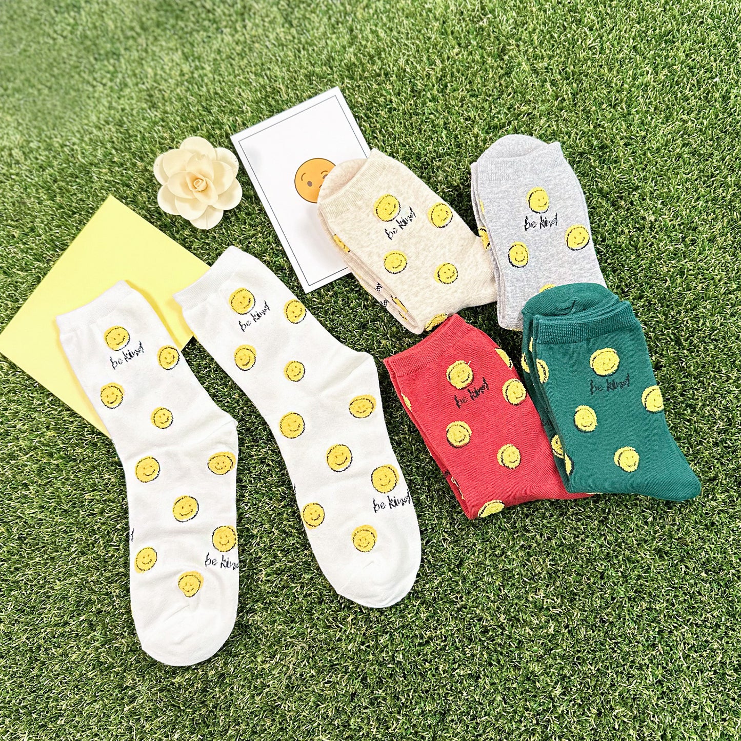 Women's Crew Random Smile Socks