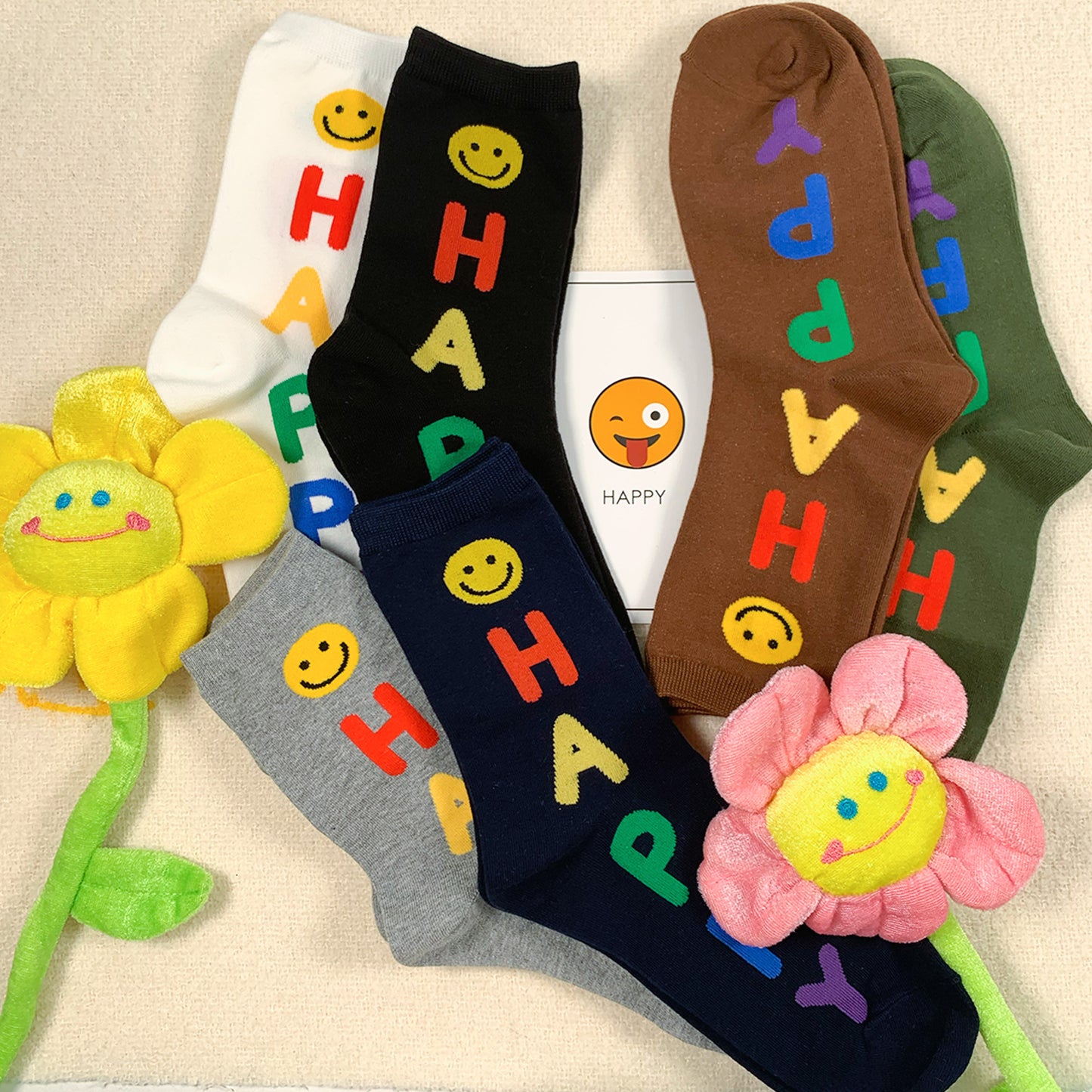 Women's Crew Happy Line Socks