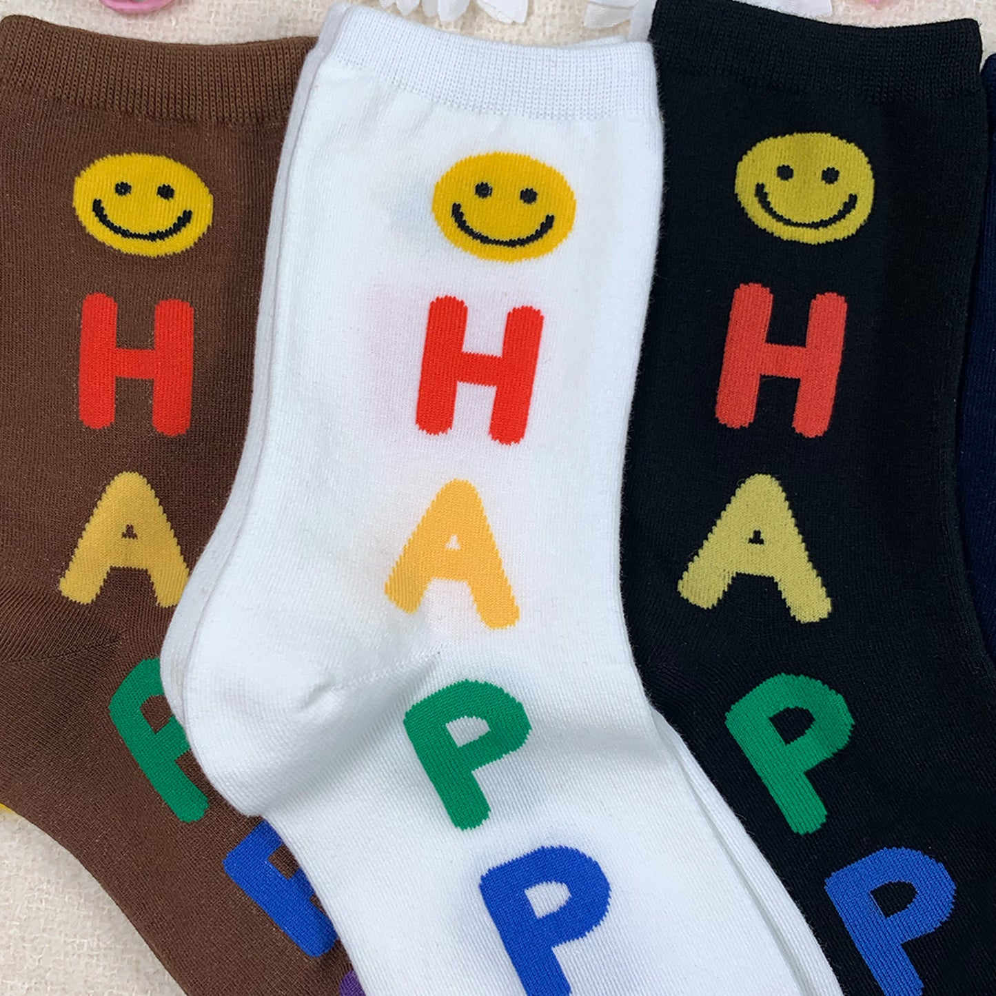 Women's Crew Happy Line Socks